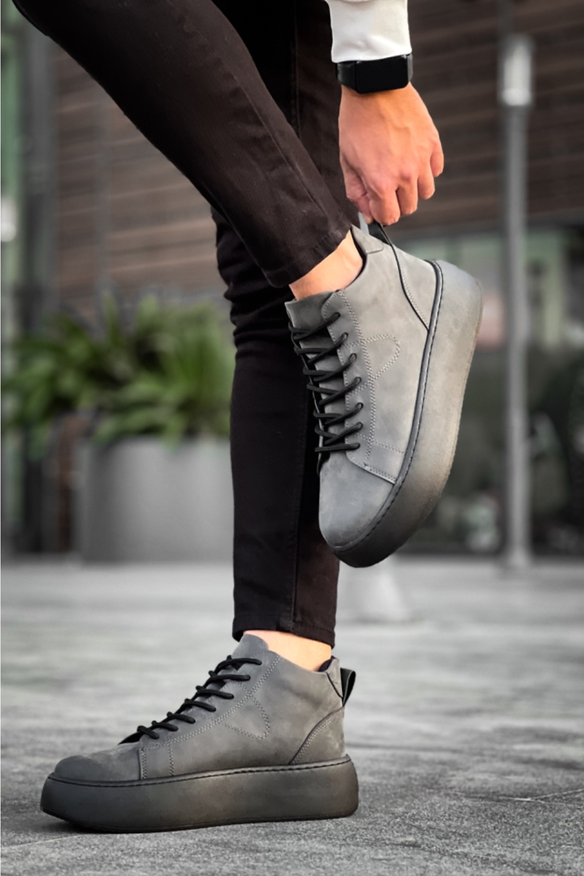 Bağcıklı Erkek Spor Bot ANTRASİT (SİYAH TABAN) - Görsel 4