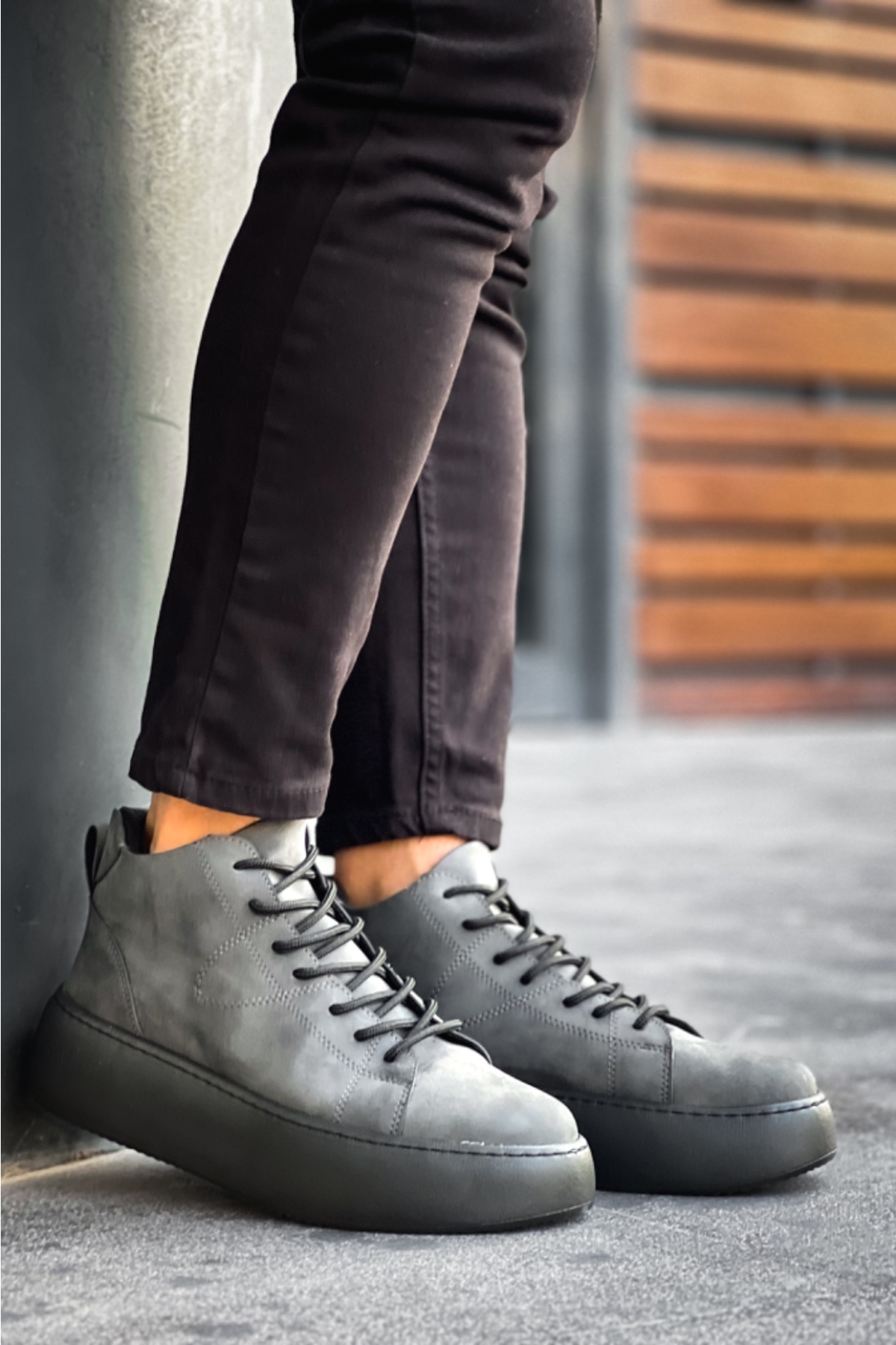 Bağcıklı Erkek Spor Bot ANTRASİT (SİYAH TABAN) - Görsel 5
