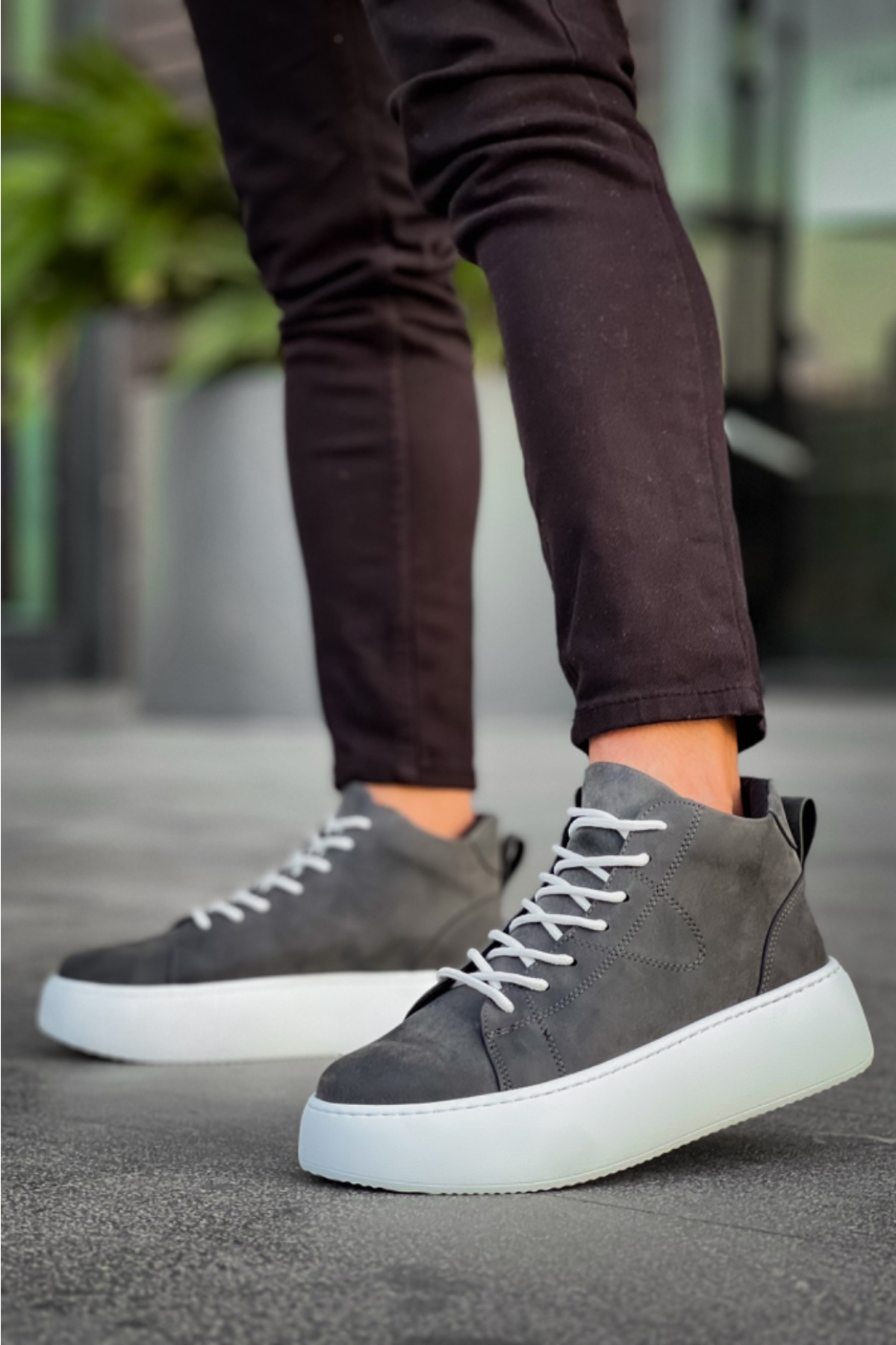 Bağcıklı Erkek Spor Bot ANTRASİT (BEYAZ TABAN) - Görsel 3