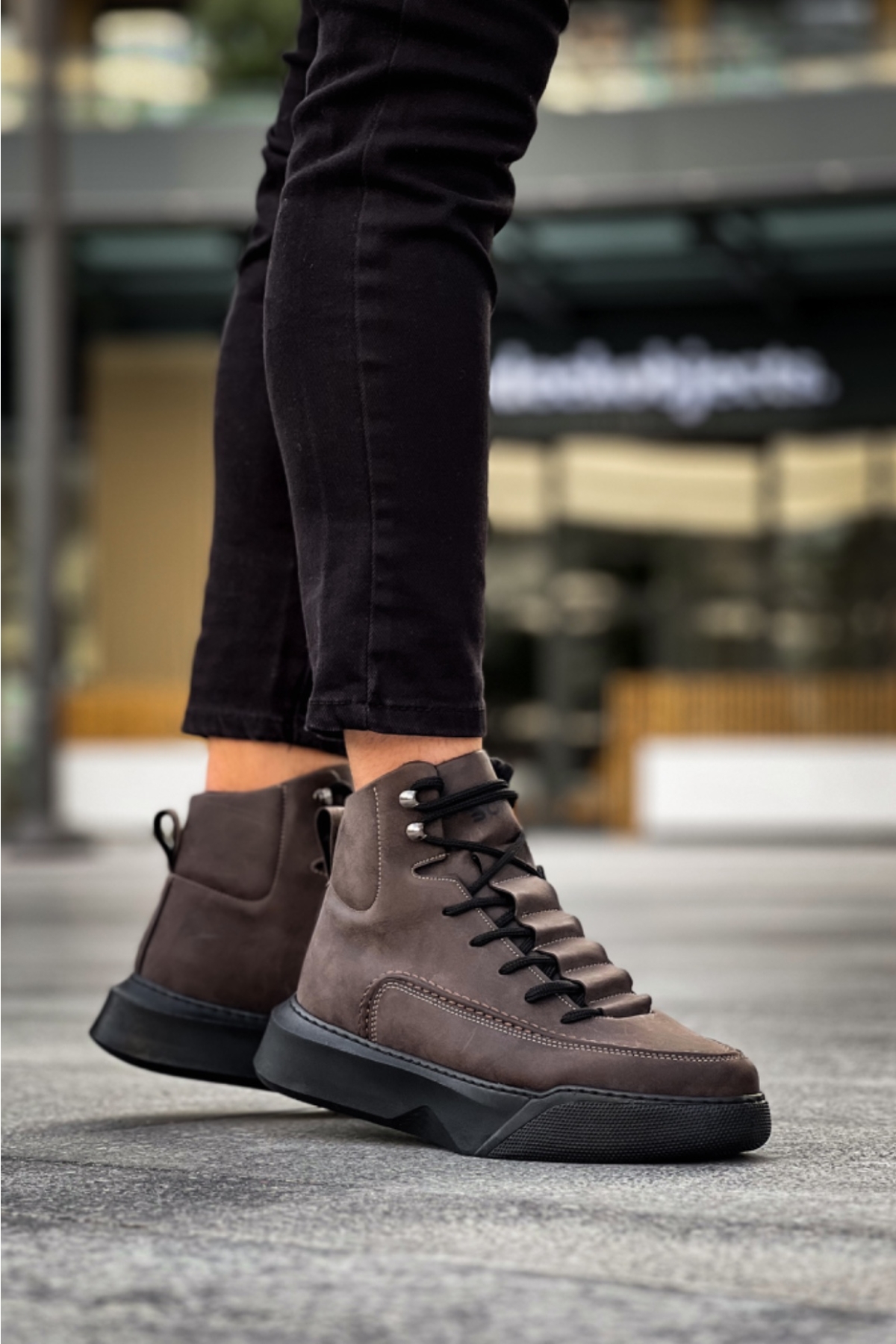 Bağcıklı Erkek Spor Bot KAHVE (SİYAH TABAN) - Görsel 4