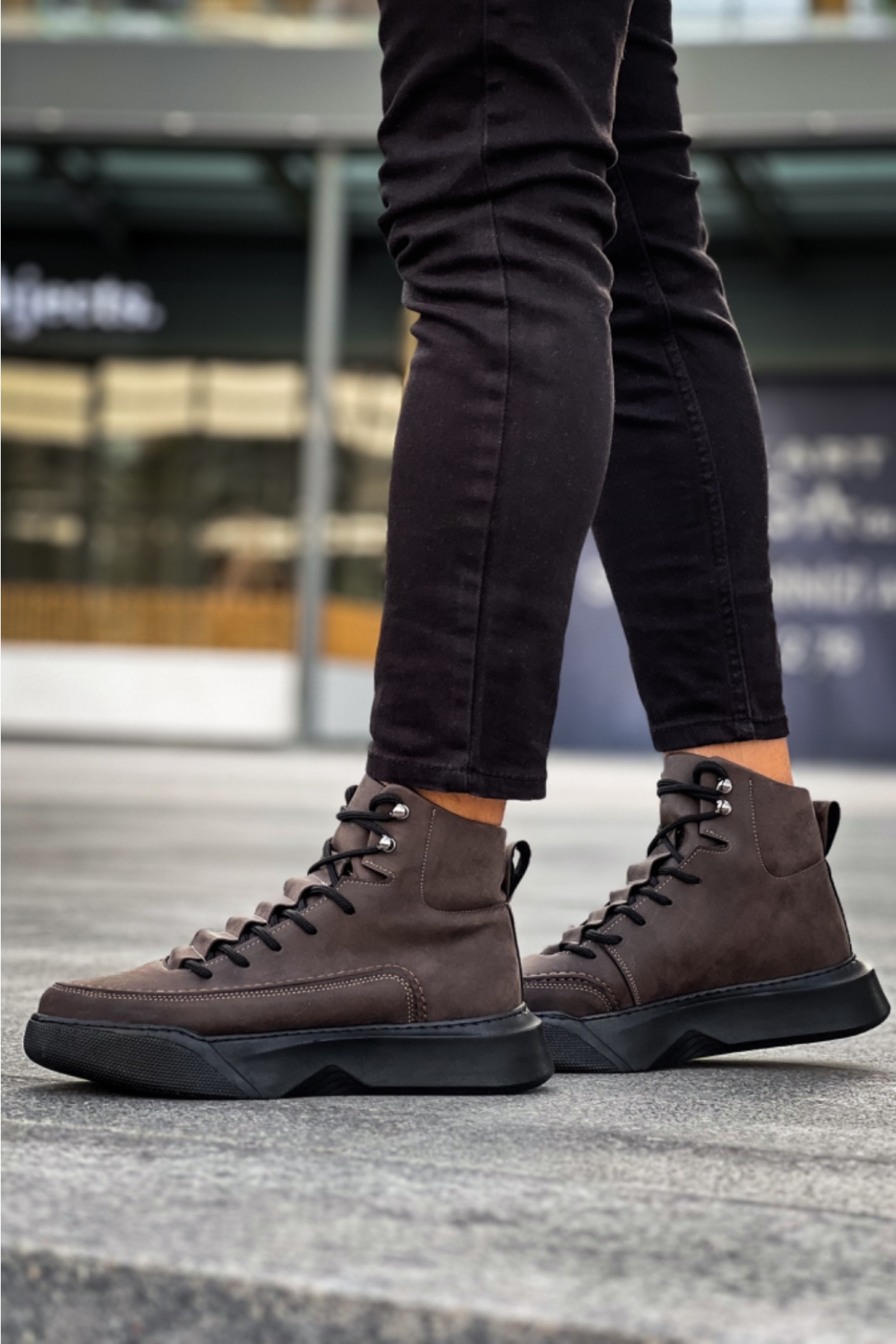 Bağcıklı Erkek Spor Bot KAHVE (SİYAH TABAN) - Görsel 5