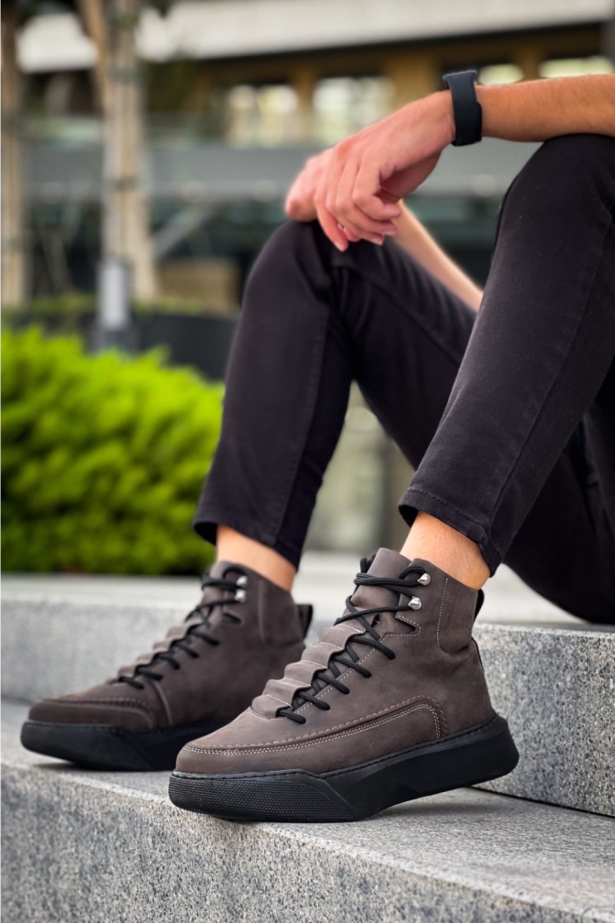 Bağcıklı Erkek Spor Bot KAHVE (SİYAH TABAN) - Görsel 7