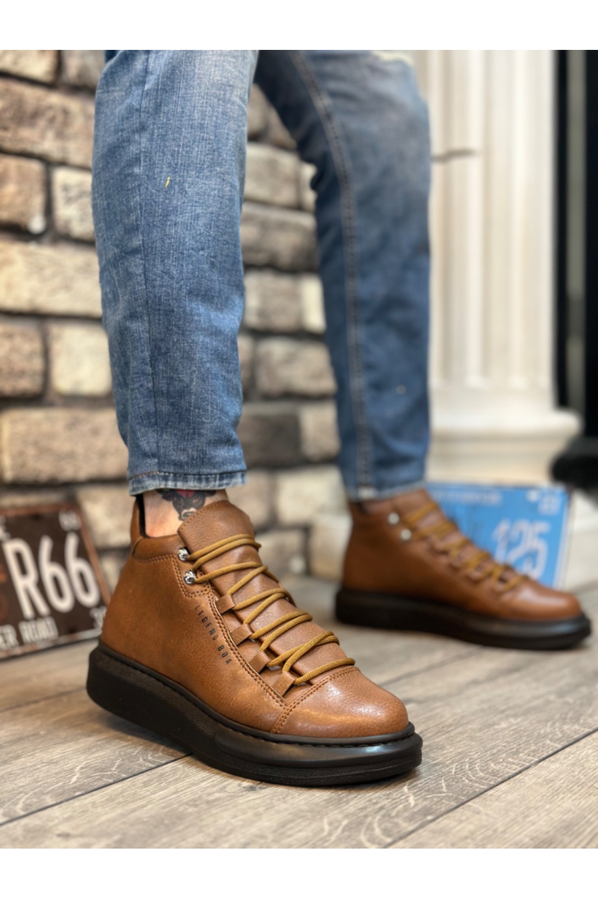 Bağcıklı Erkek Spor Bot TABA (SİYAH TABAN) - Görsel 2