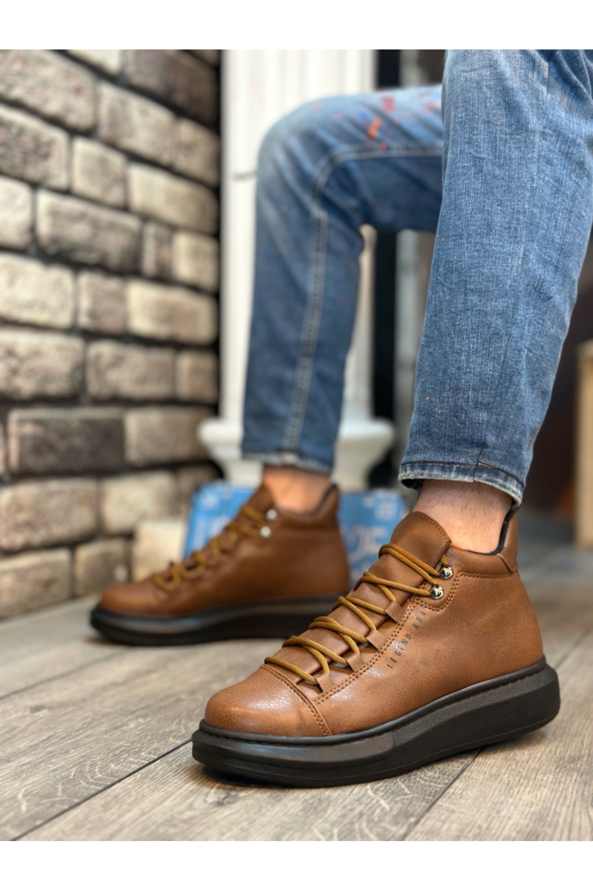 Bağcıklı Erkek Spor Bot TABA (SİYAH TABAN) - Görsel 3