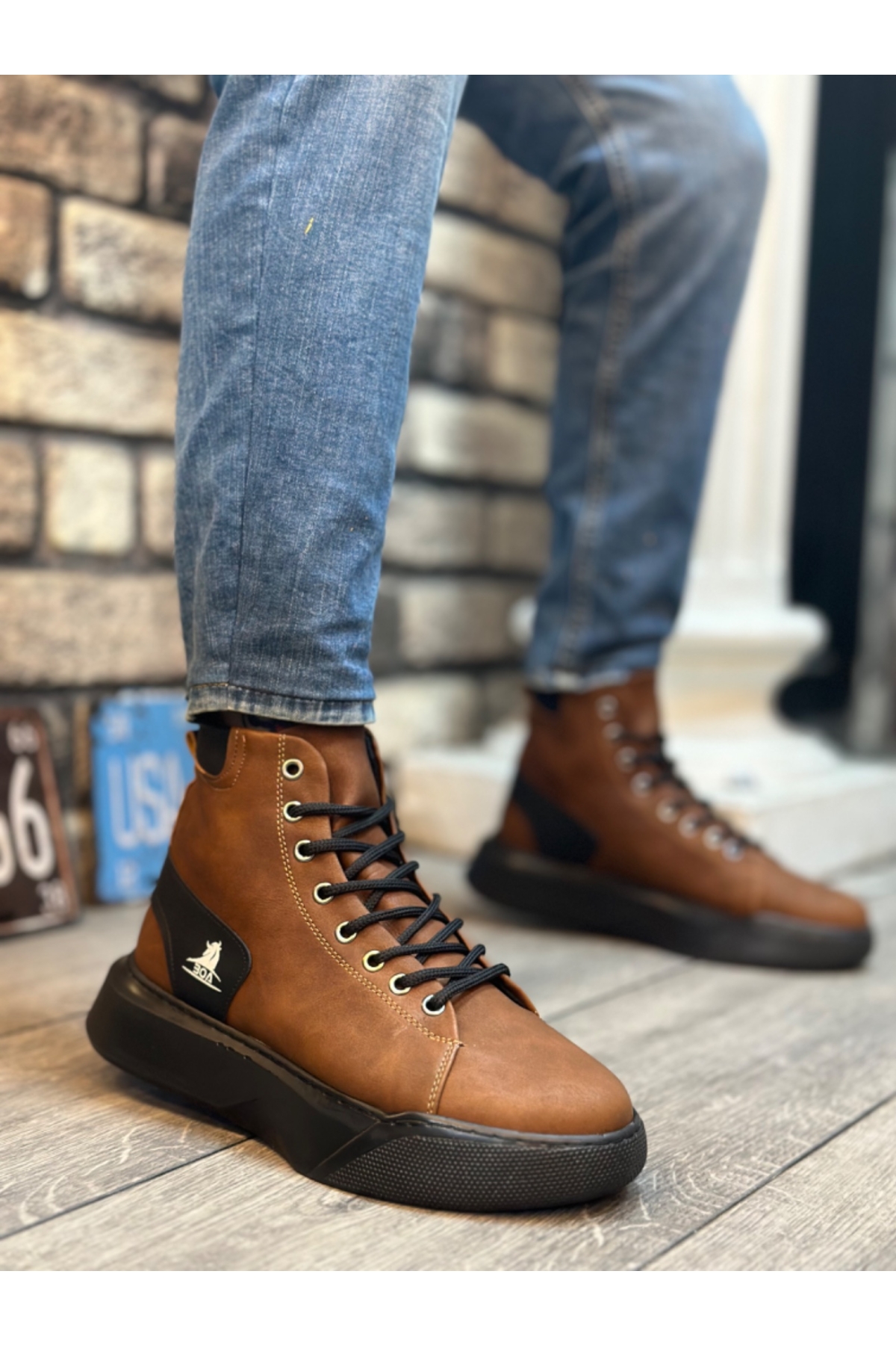 Bağcıklı Erkek Spor Bot TABA (SİYAH TABAN) - Görsel 2