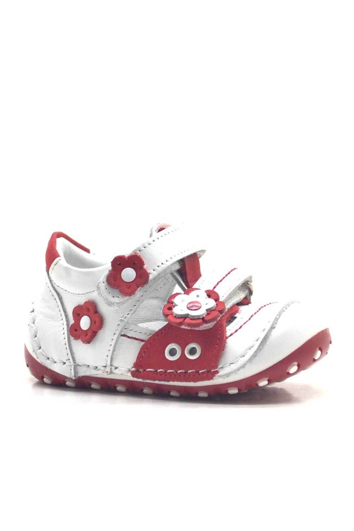 Hakiki Deri Kırmızı Cırtlı Yazlık İlk Adım Ayakkabı - Görsel 2