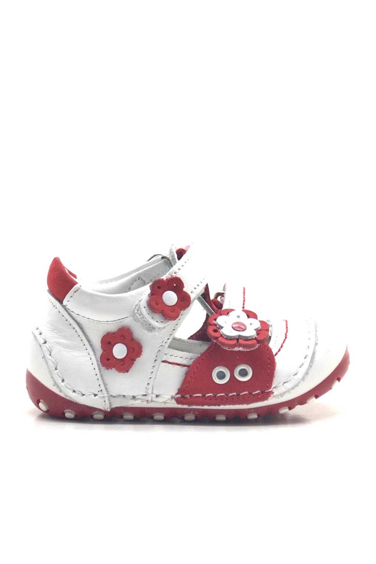 Hakiki Deri Kırmızı Cırtlı Yazlık İlk Adım Ayakkabı - Görsel 3
