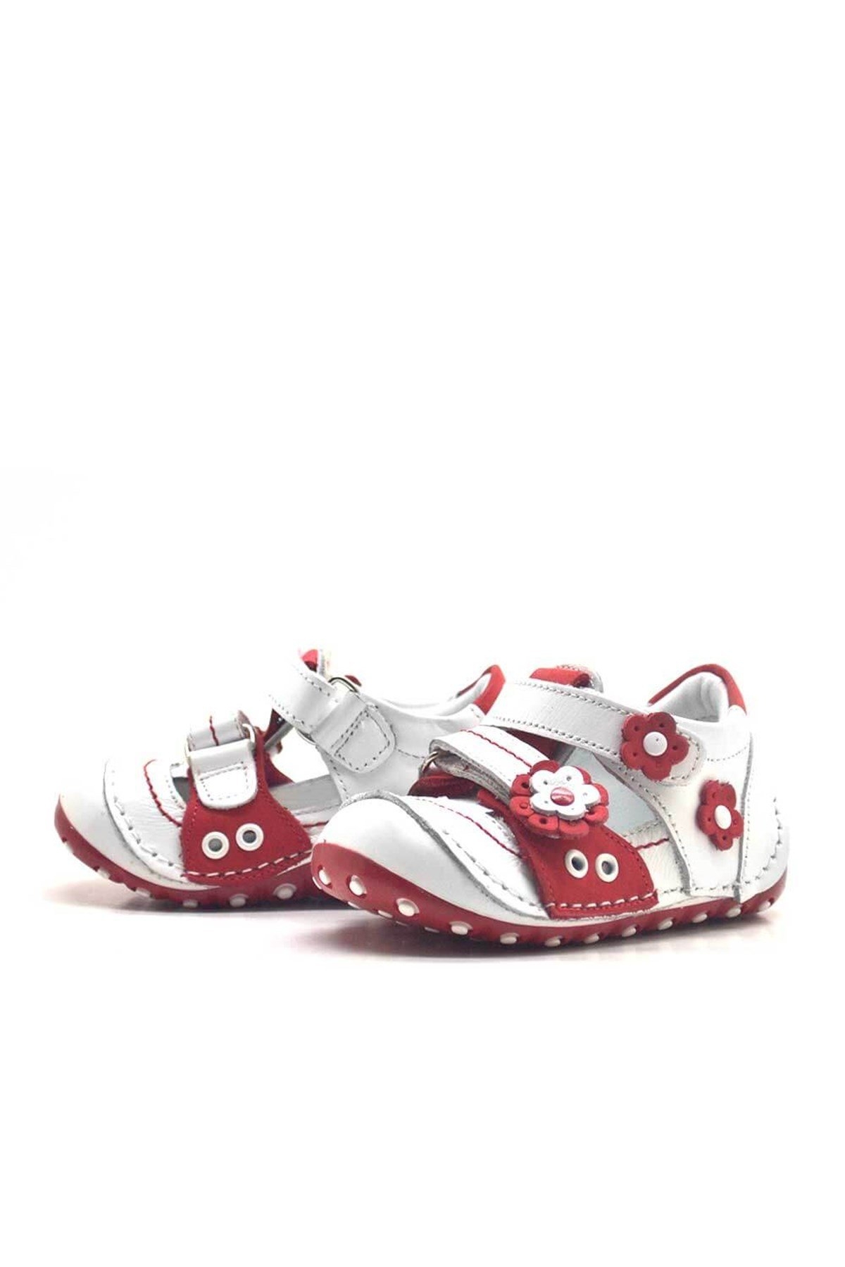 Hakiki Deri Kırmızı Cırtlı Yazlık İlk Adım Ayakkabı - Görsel 4