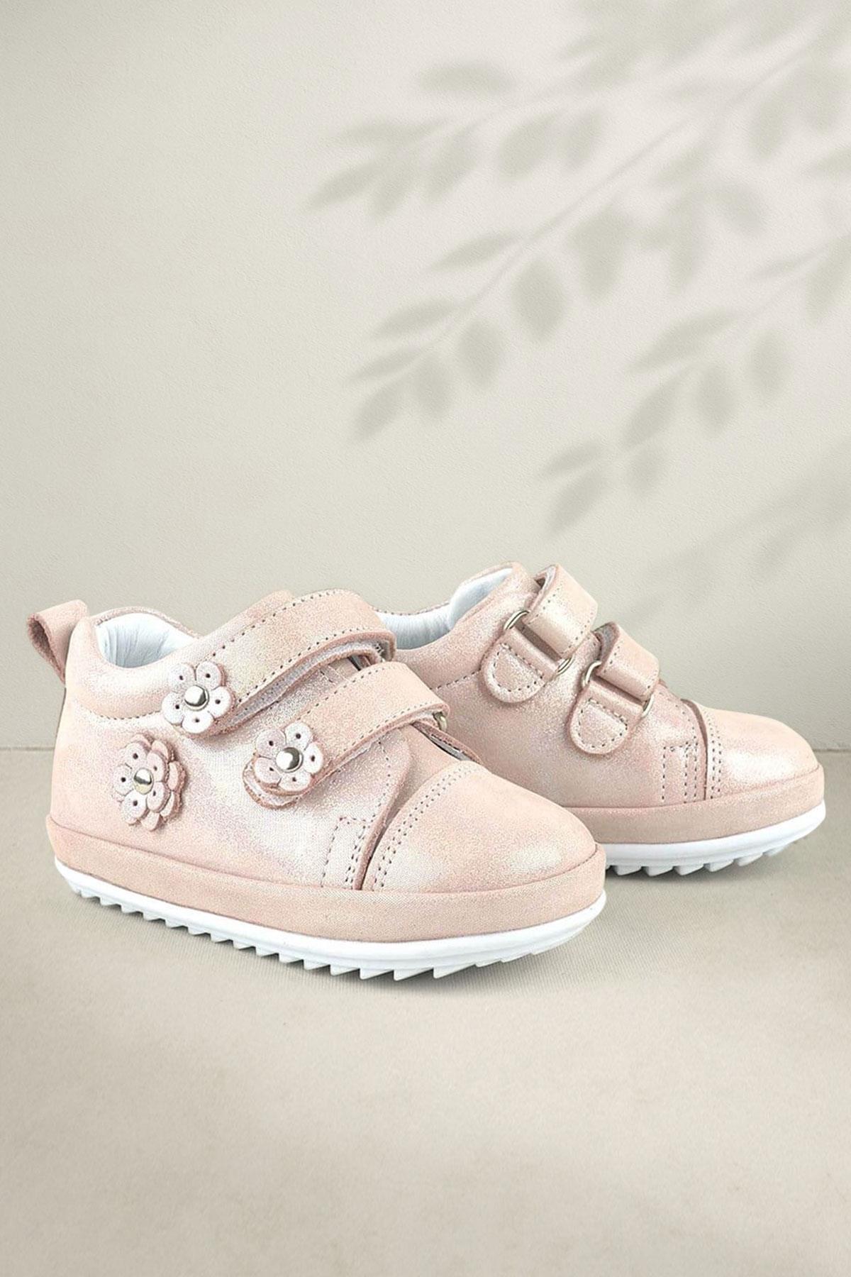 Limpo Hakiki Deri Pudra Anatomik Kız Bebek İlk Adım Ayakkabısı - Görsel 4