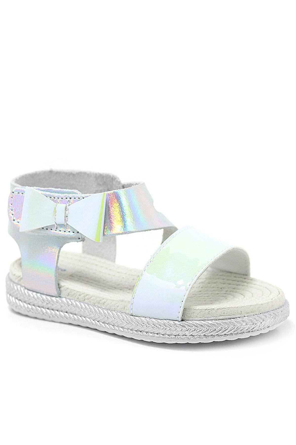 Artico Elenis Hakiki Deri Gümüş Kız Bebek Sandalet - Görsel 2