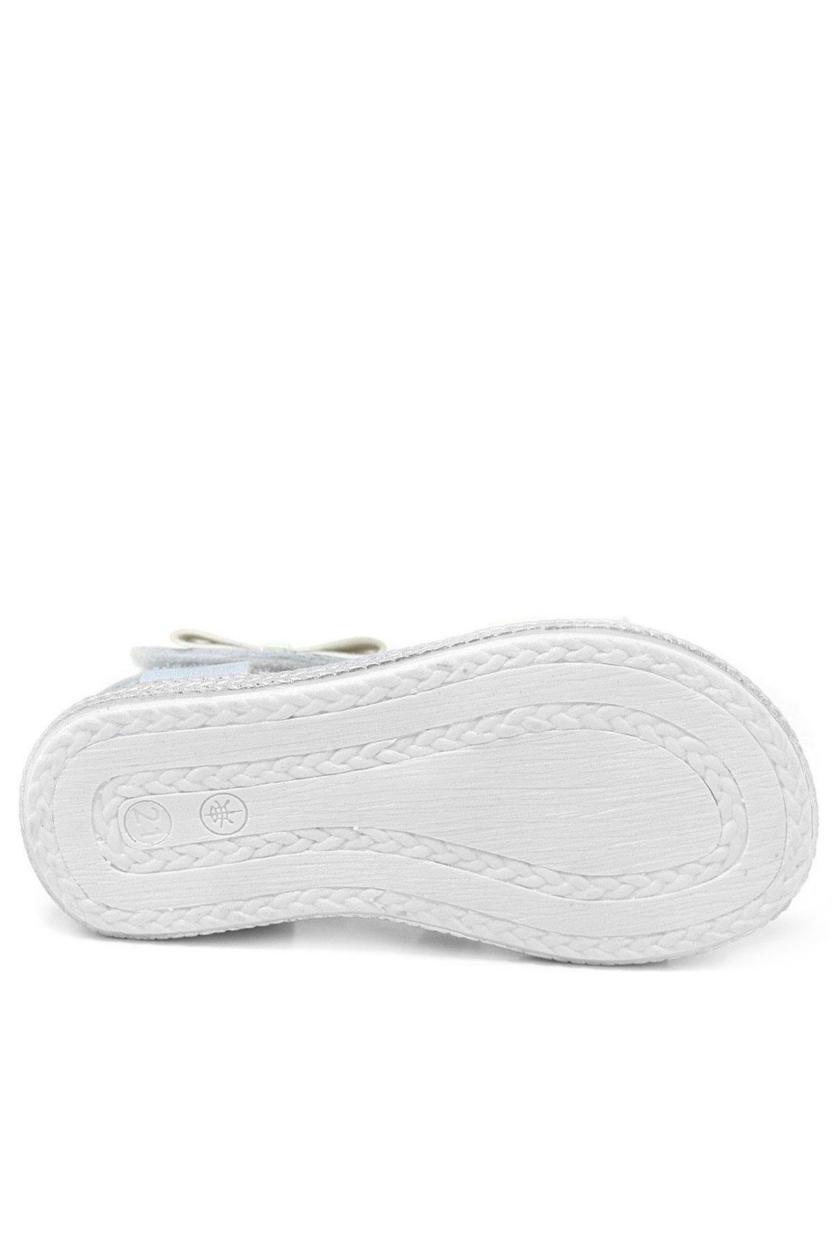 Artico Elenis Hakiki Deri Gümüş Kız Bebek Sandalet - Görsel 8