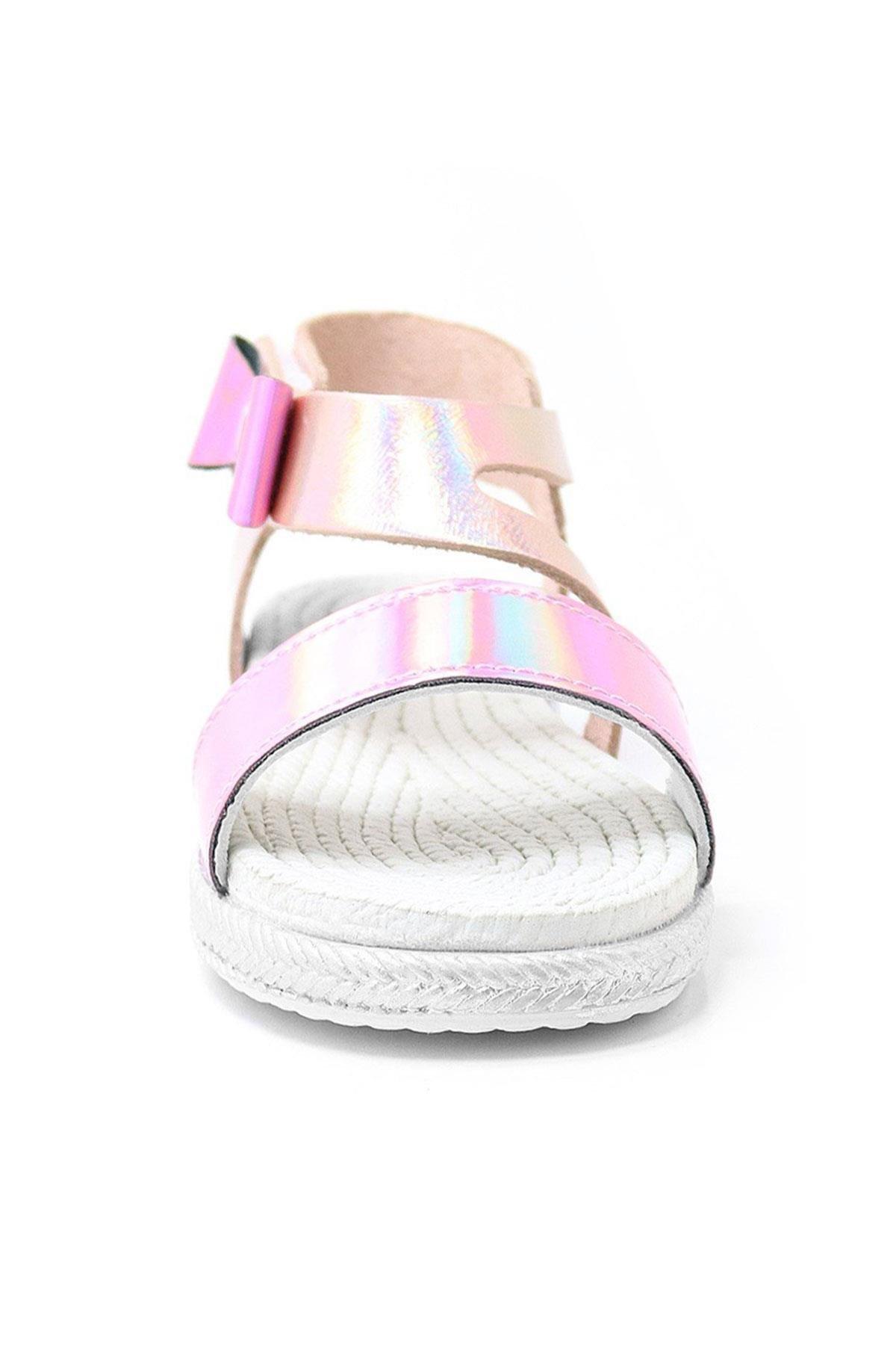 Artico Elenis Hakiki Deri Pembe Kız Bebek Sandalet - Görsel 5