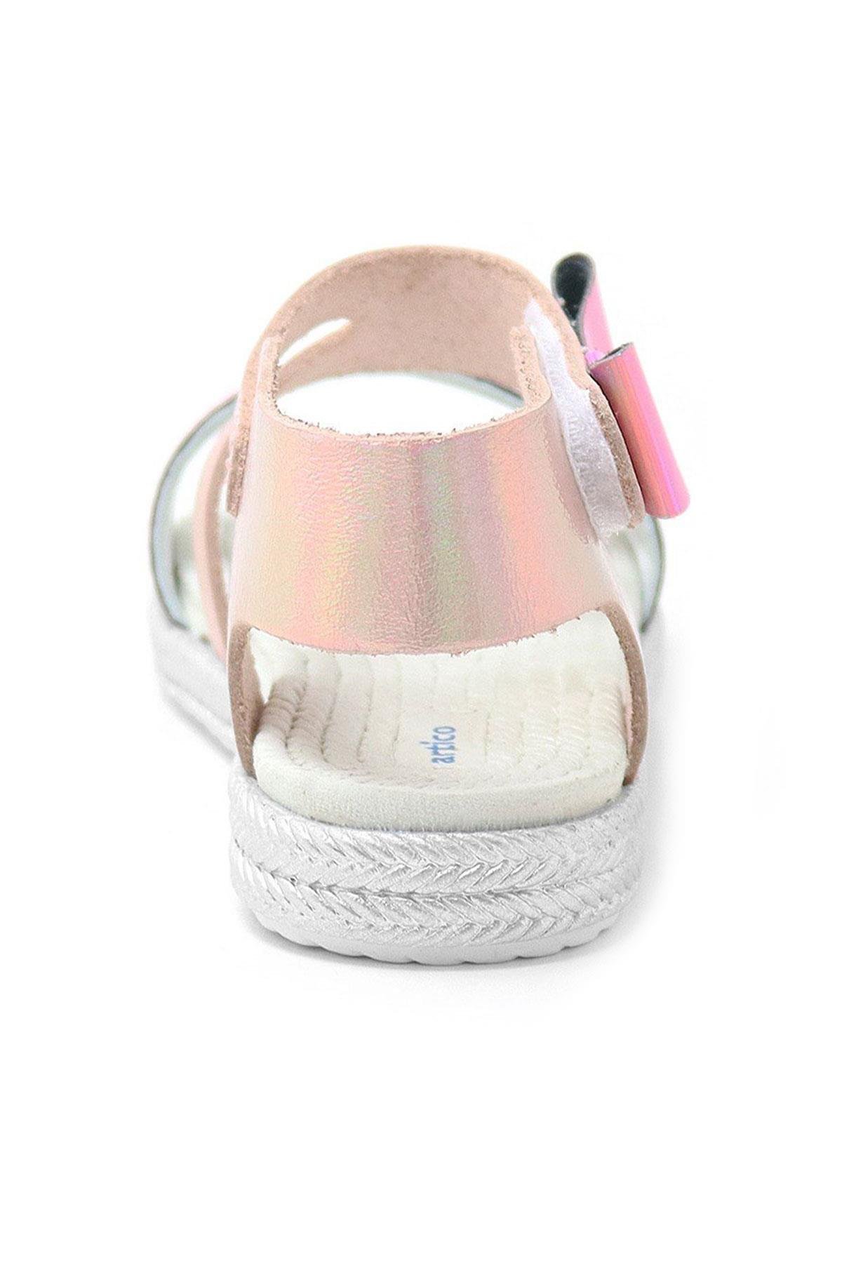 Artico Elenis Hakiki Deri Pembe Kız Bebek Sandalet - Görsel 6