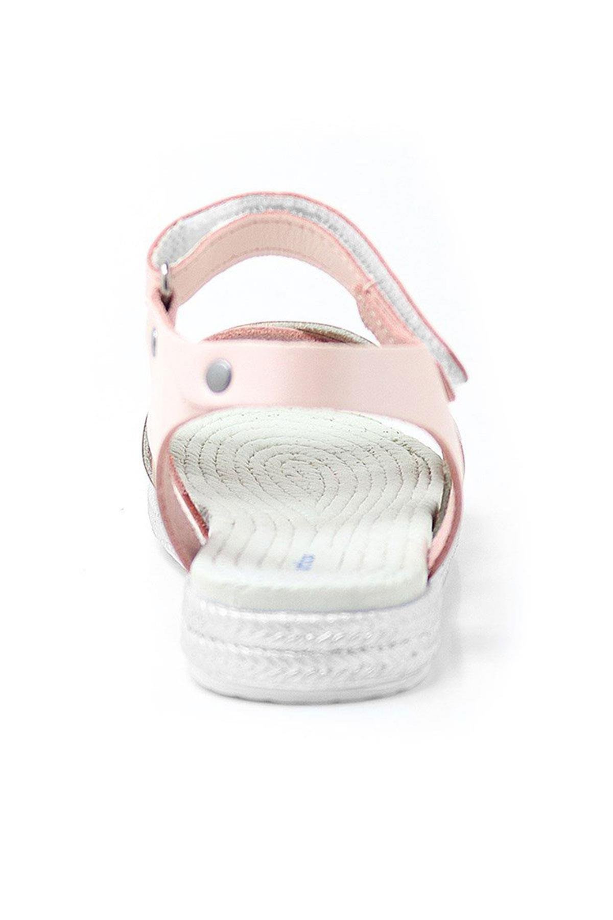 Artico Alexia Hakiki Deri Vaketa Pembe Kız Bebek Sandalet - Görsel 4