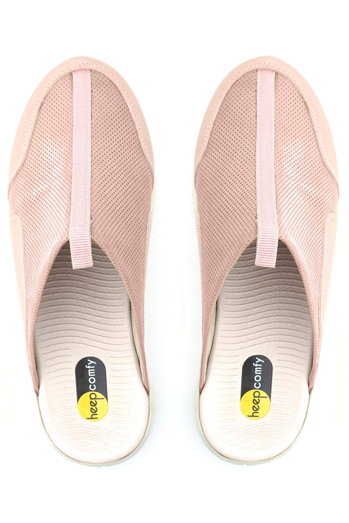 Medikal Hakiki Deri Pudra Comfort Krem Tabanlı Spor Terlik - Görsel 3