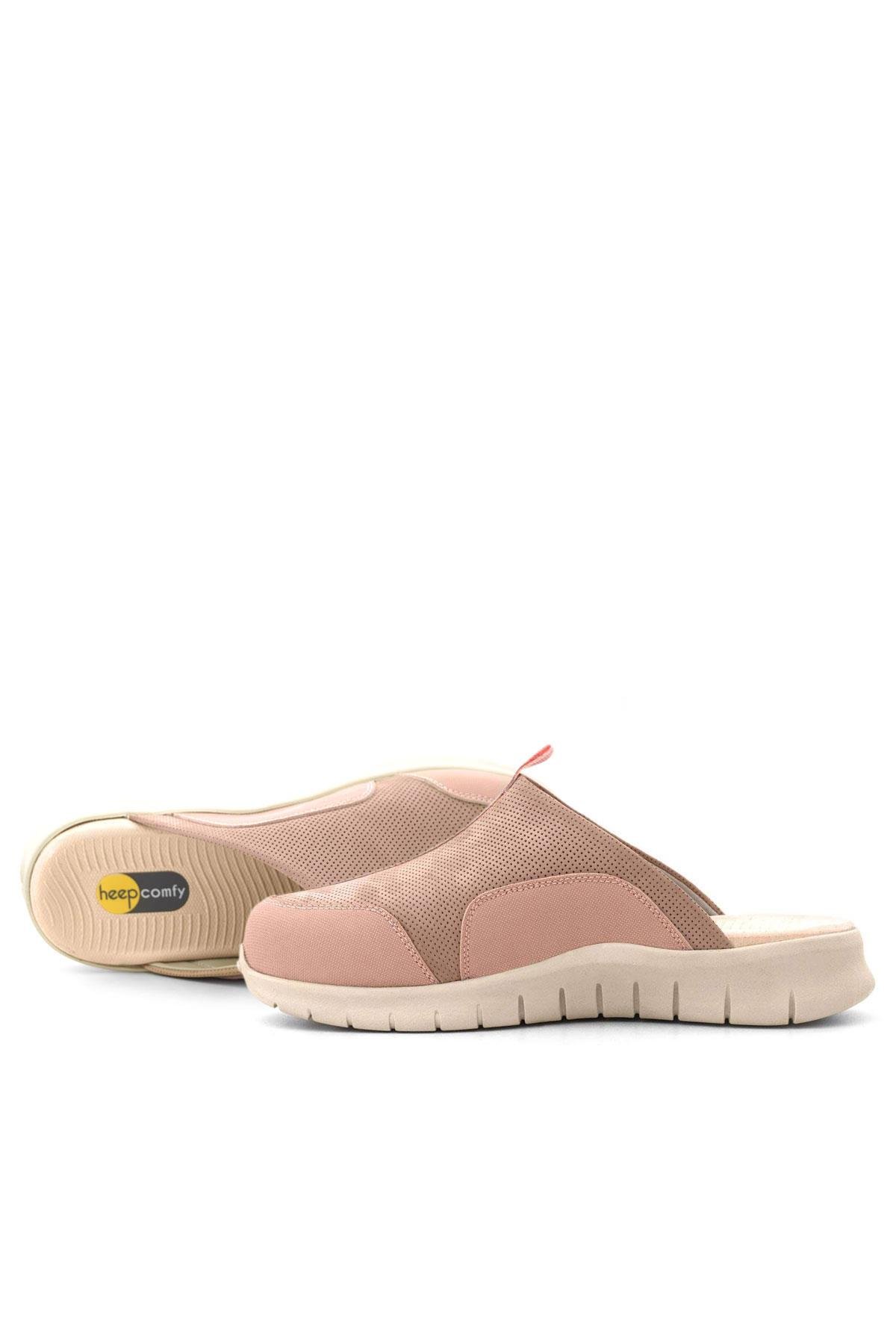 Medikal Hakiki Deri Pudra Comfort Krem Tabanlı Spor Terlik - Görsel 11