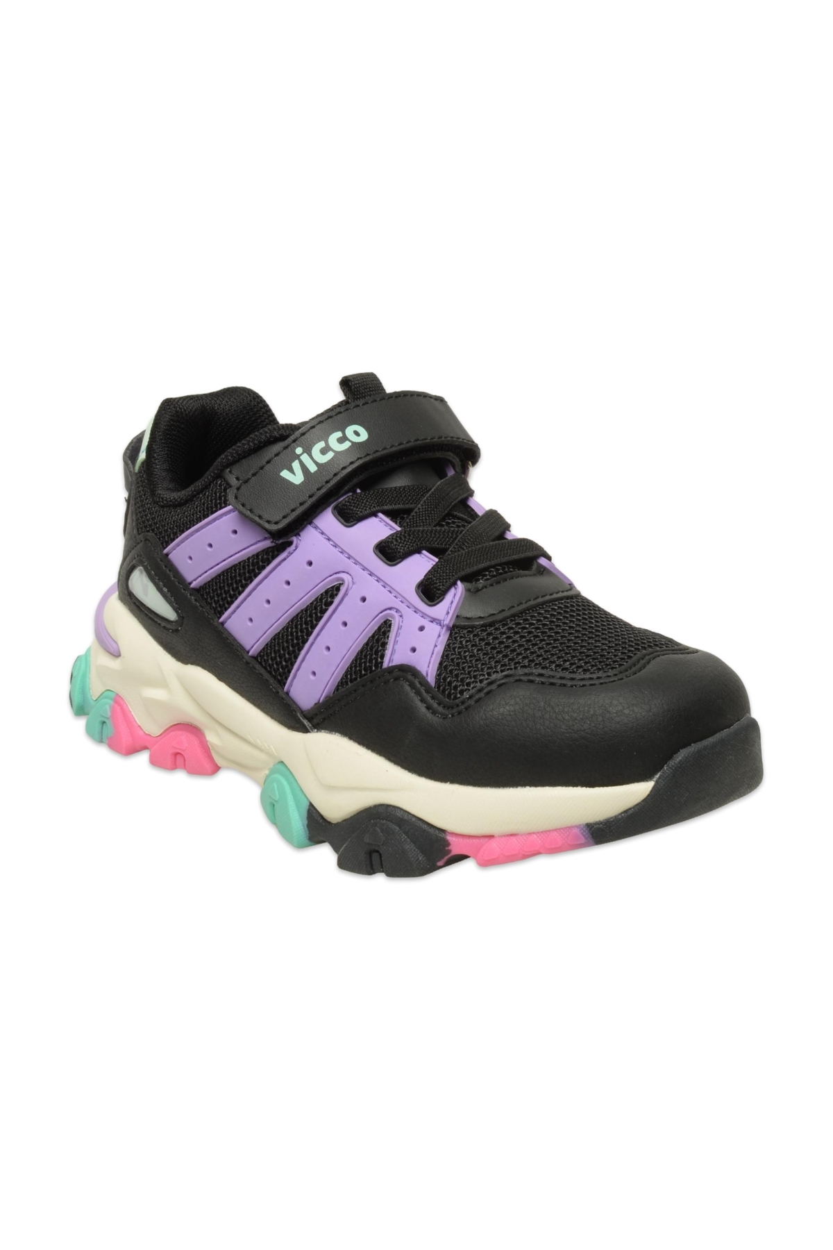 869.F25K.304 Teo Filet Siyah-Beyaz Çocuk Spor Ayakkabı - Görsel 2