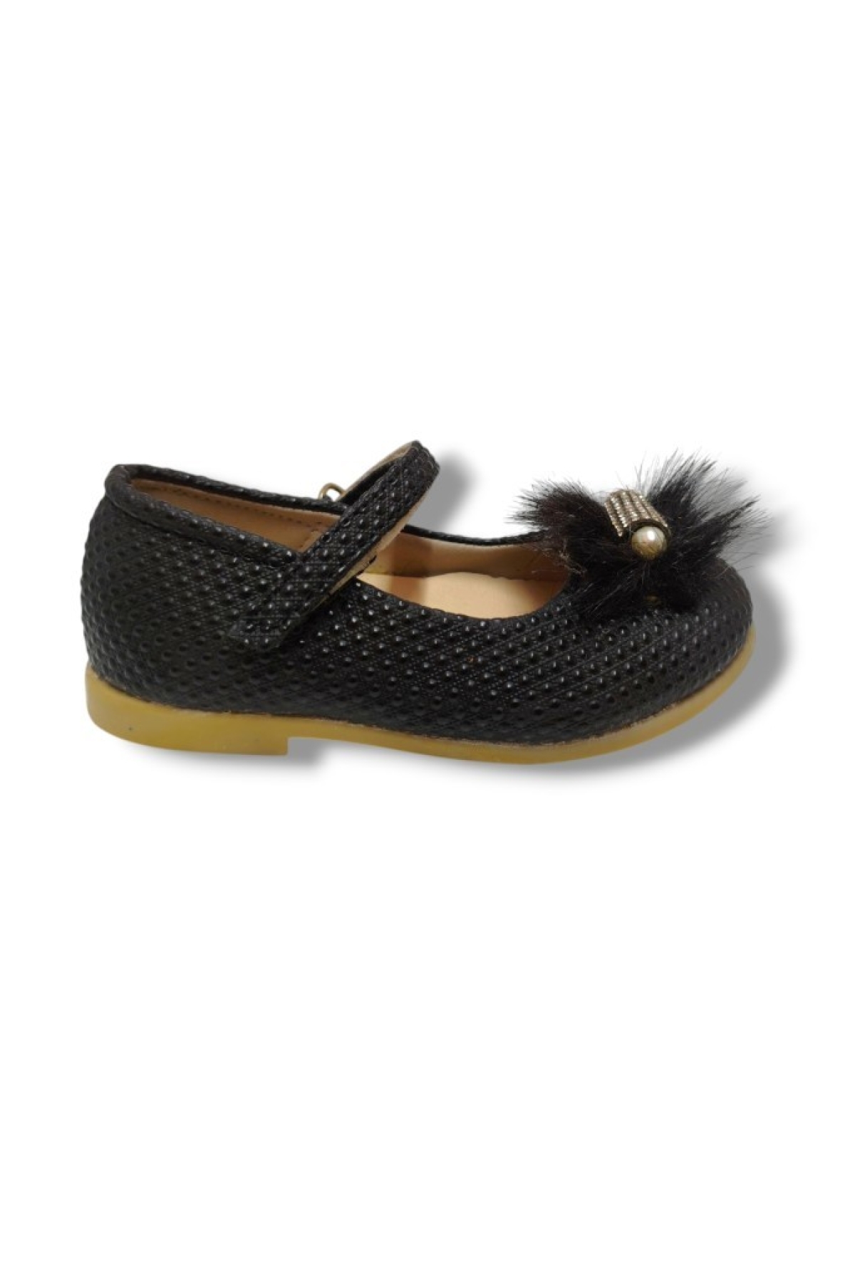 Bebek 3017-20 Baskı Deri Tüylü Kız Çocuk Babet - Görsel 3