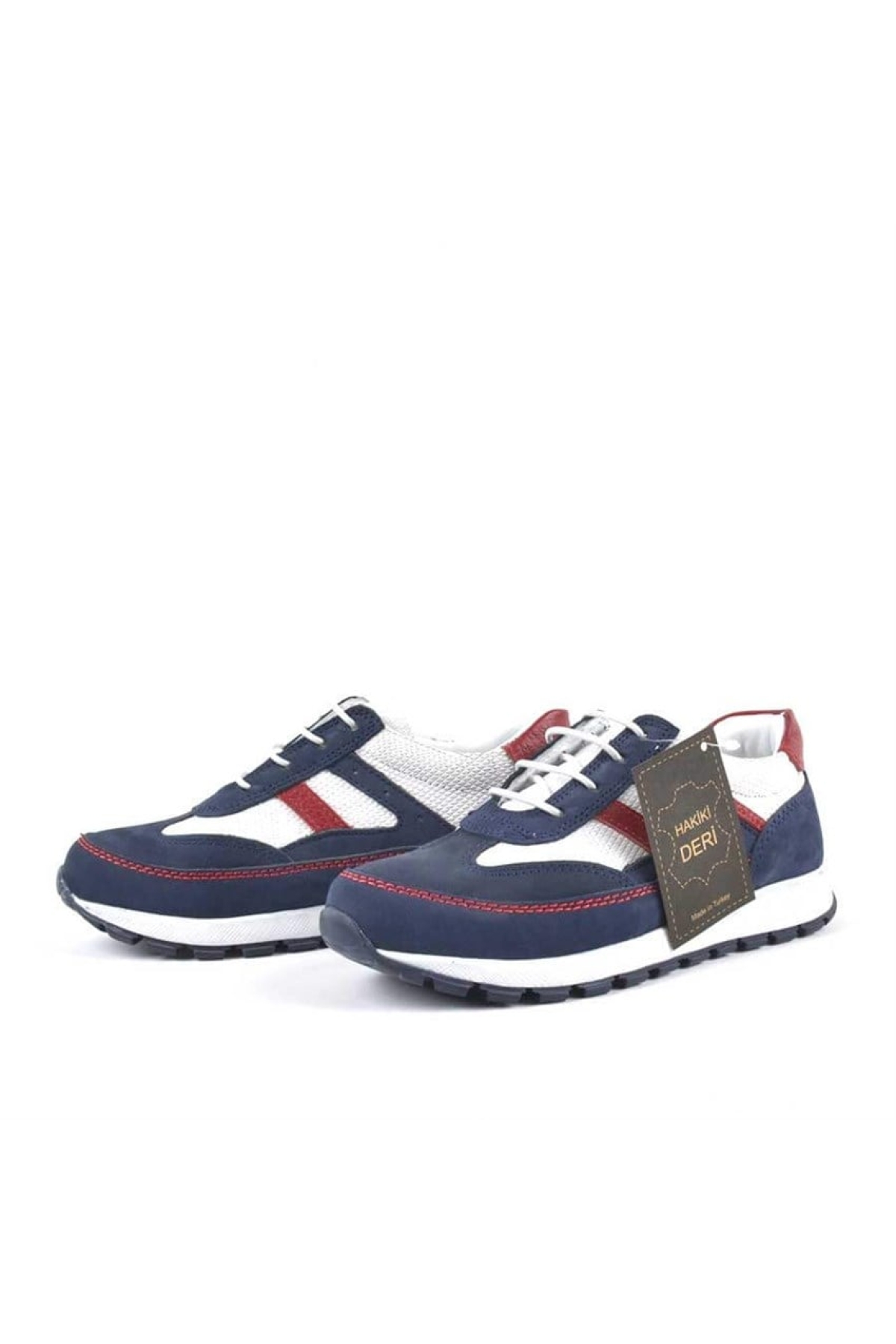 Hakiki Deri Lacivert Bağcıklı Erkek Çocuk Spor Okul Ayakkabı - Görsel 4