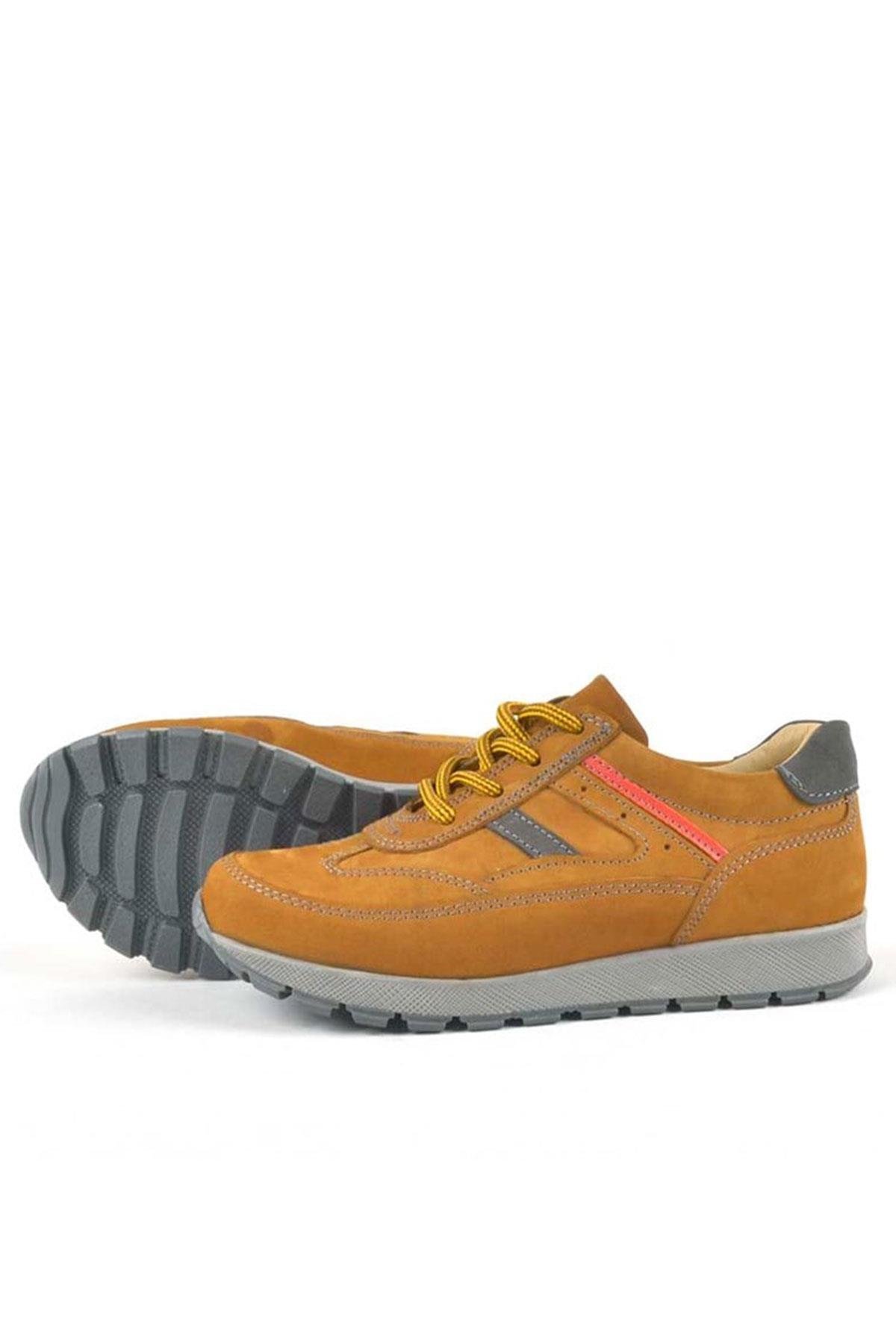 Hakiki Deri Sarı Bağcıklı Erkek Çocuk Spor Okul Ayakkabı - Görsel 5