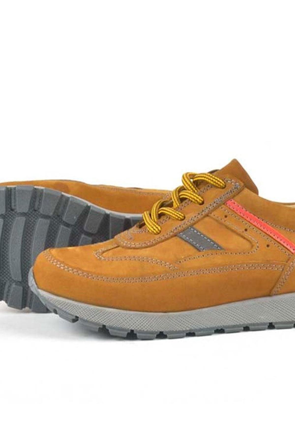 Hakiki Deri Sarı Bağcıklı Erkek Çocuk Spor Okul Ayakkabı - Görsel 6