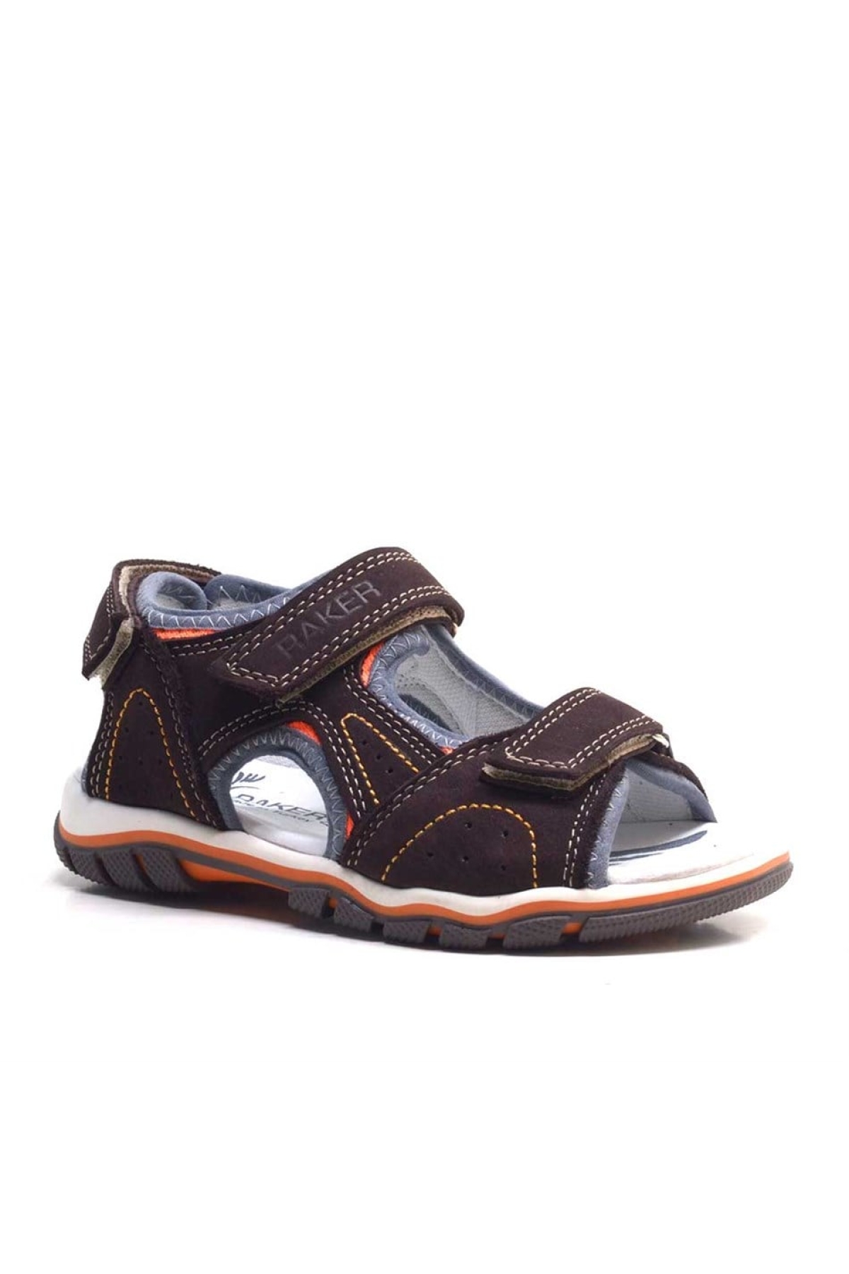 Hakiki Deri Kahverengi Cırtlı Erkek Çocuk Sandalet - Görsel 2