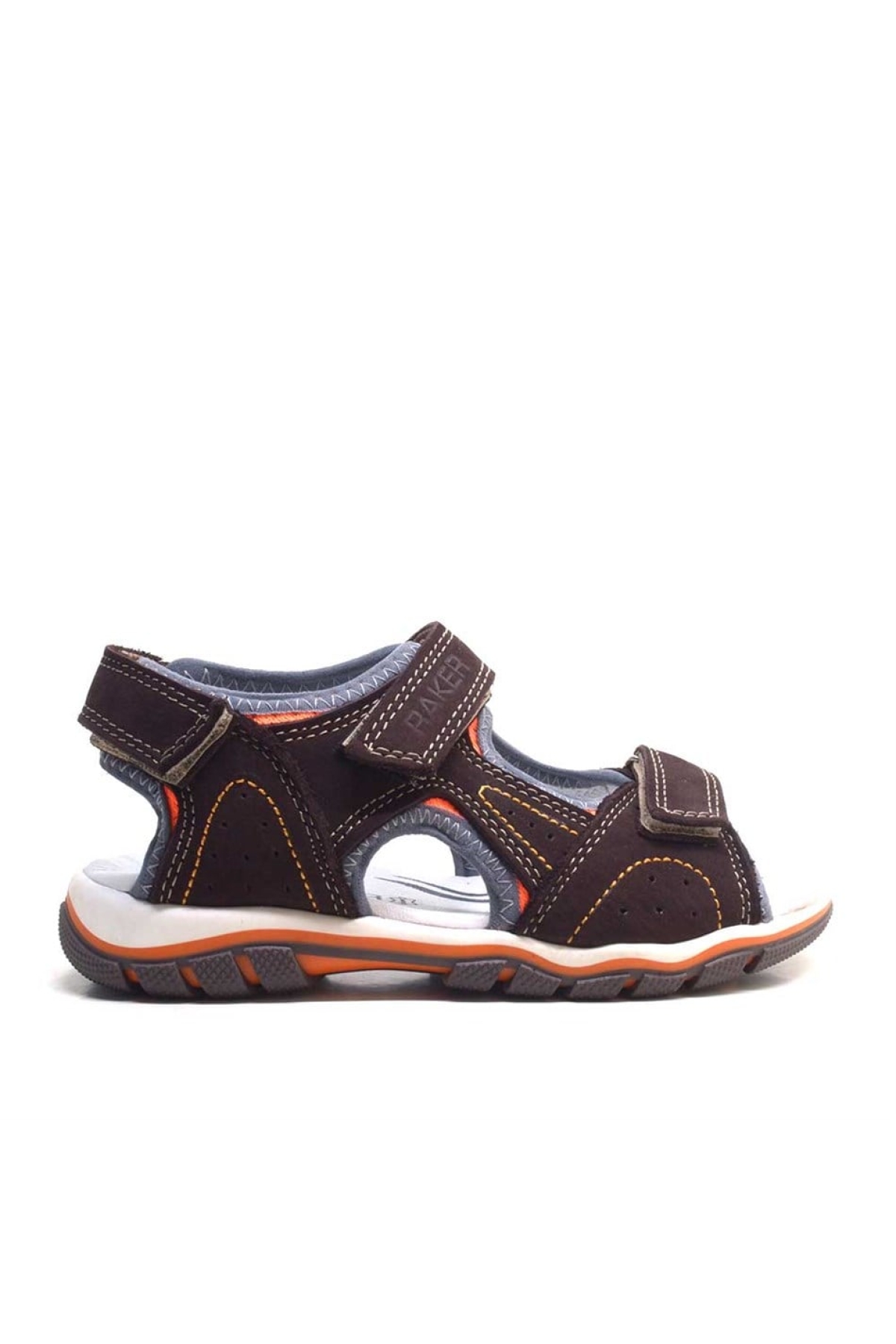Hakiki Deri Kahverengi Cırtlı Erkek Çocuk Sandalet - Görsel 3