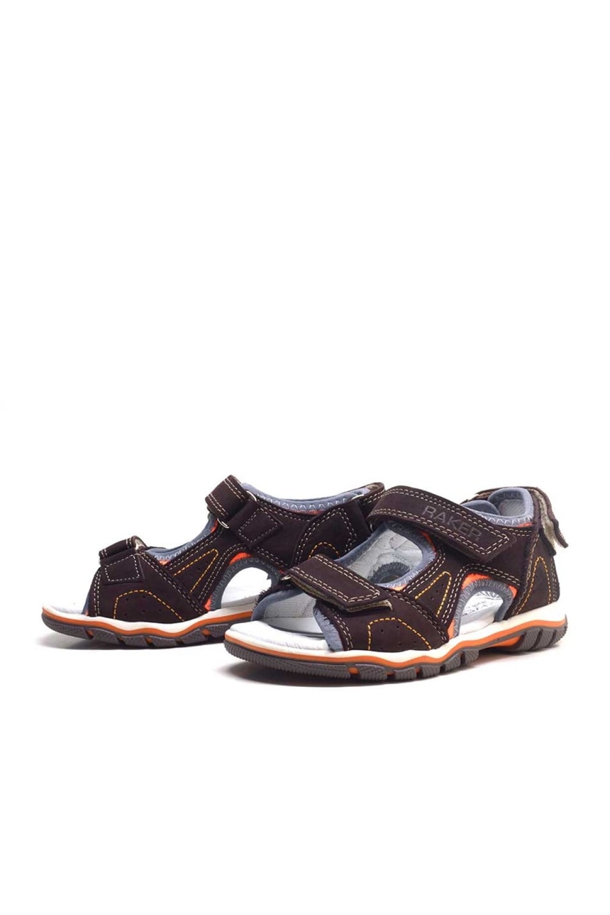 Hakiki Deri Kahverengi Cırtlı Erkek Çocuk Sandalet - Görsel 4