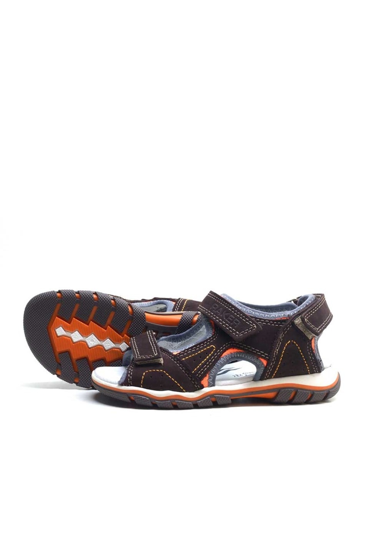Hakiki Deri Kahverengi Cırtlı Erkek Çocuk Sandalet - Görsel 5