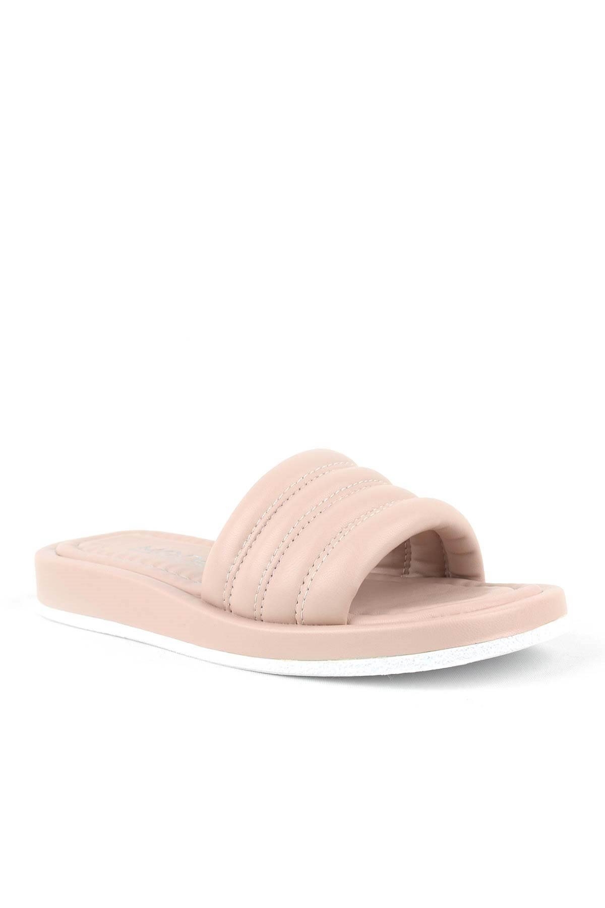 Pudra Pembe Tek Bant Şişme Kadın Terlik - Görsel 2