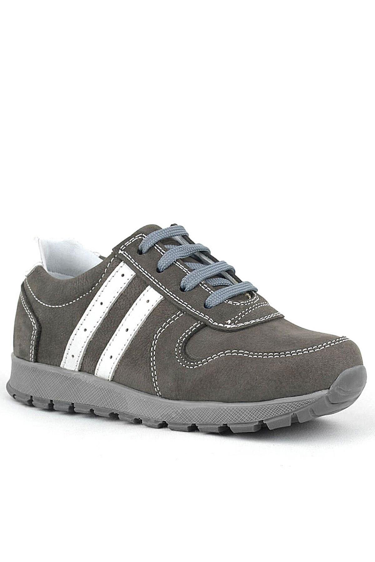 Deri Gri Fermuarlı Spor Ayakkabı Sneaker - Görsel 2