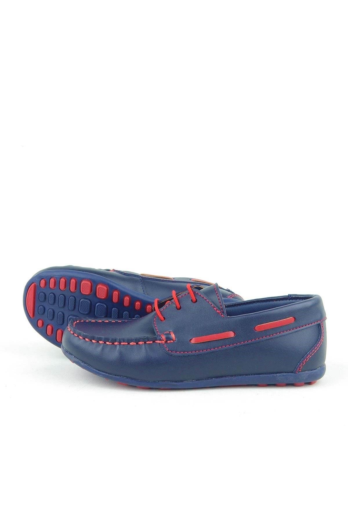 Lacivert Bağcıklı Casual Klasik Erkek Genç Ayakkabı - Görsel 5