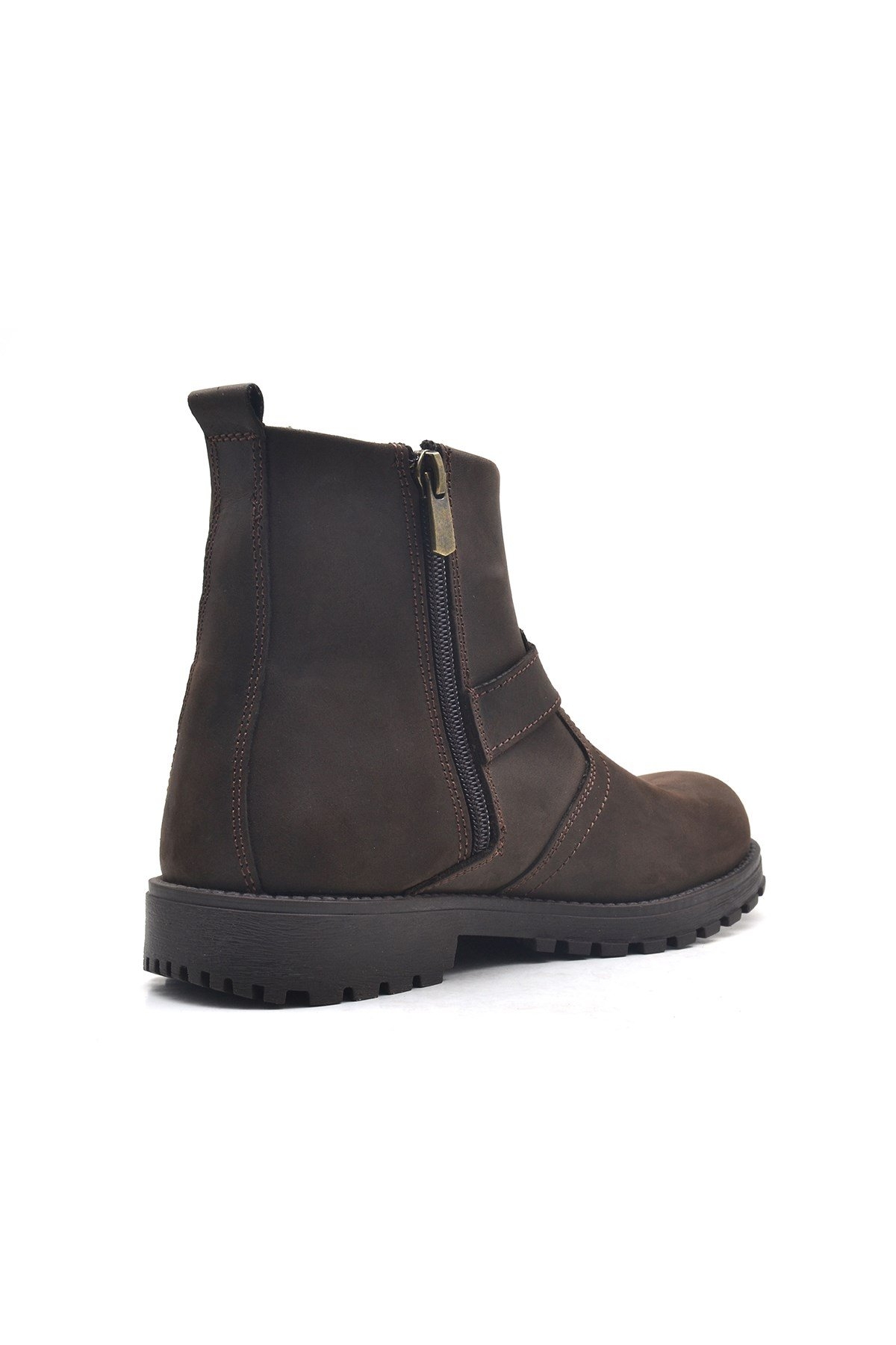 Chiron Hakiki Deri Fermuarlı Kışlık Çocuk Botu - Görsel 4