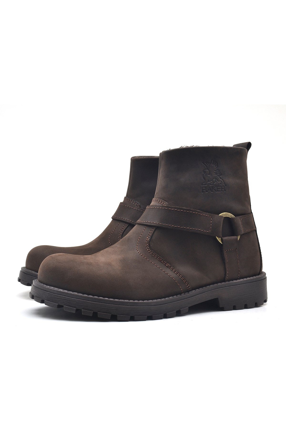 Chiron Hakiki Deri Fermuarlı Kışlık Çocuk Botu - Görsel 5