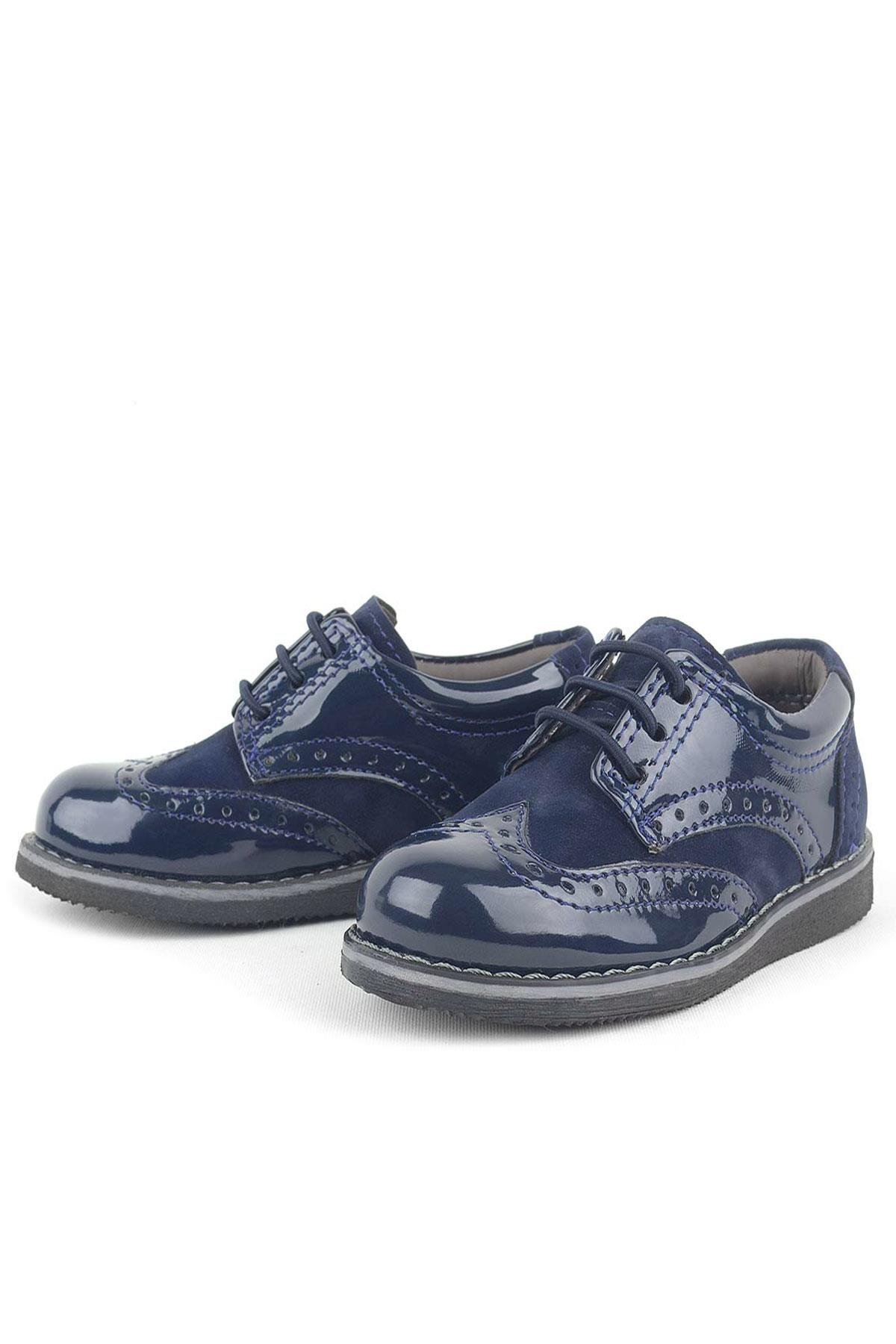 Lacivert Rugan Klasik Erkek Bebek Ayakkabı - Görsel 4