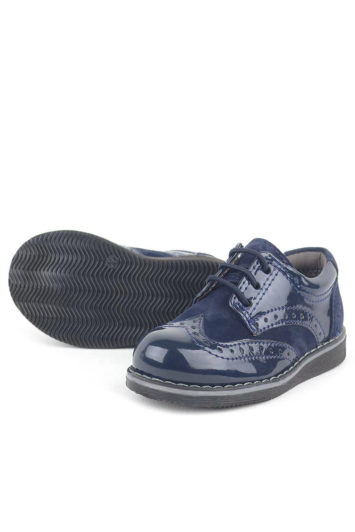 Lacivert Rugan Klasik Erkek Bebek Ayakkabı - Görsel 5