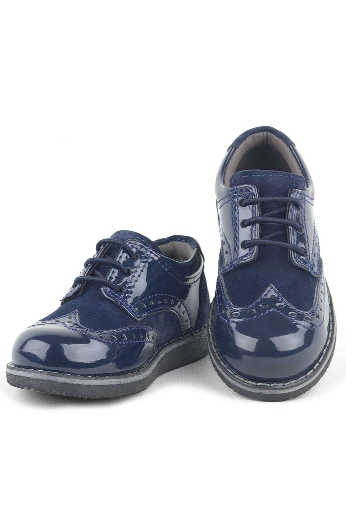 Lacivert Rugan Klasik Erkek Bebek Ayakkabı - Görsel 6