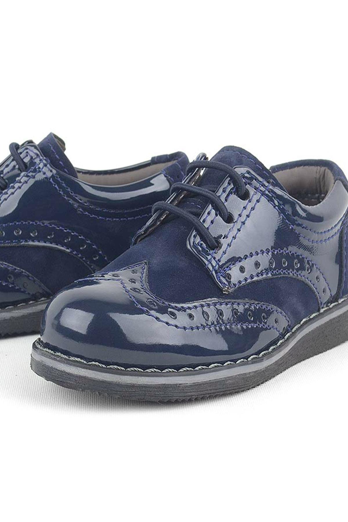 Lacivert Rugan Klasik Erkek Bebek Ayakkabı - Görsel 7