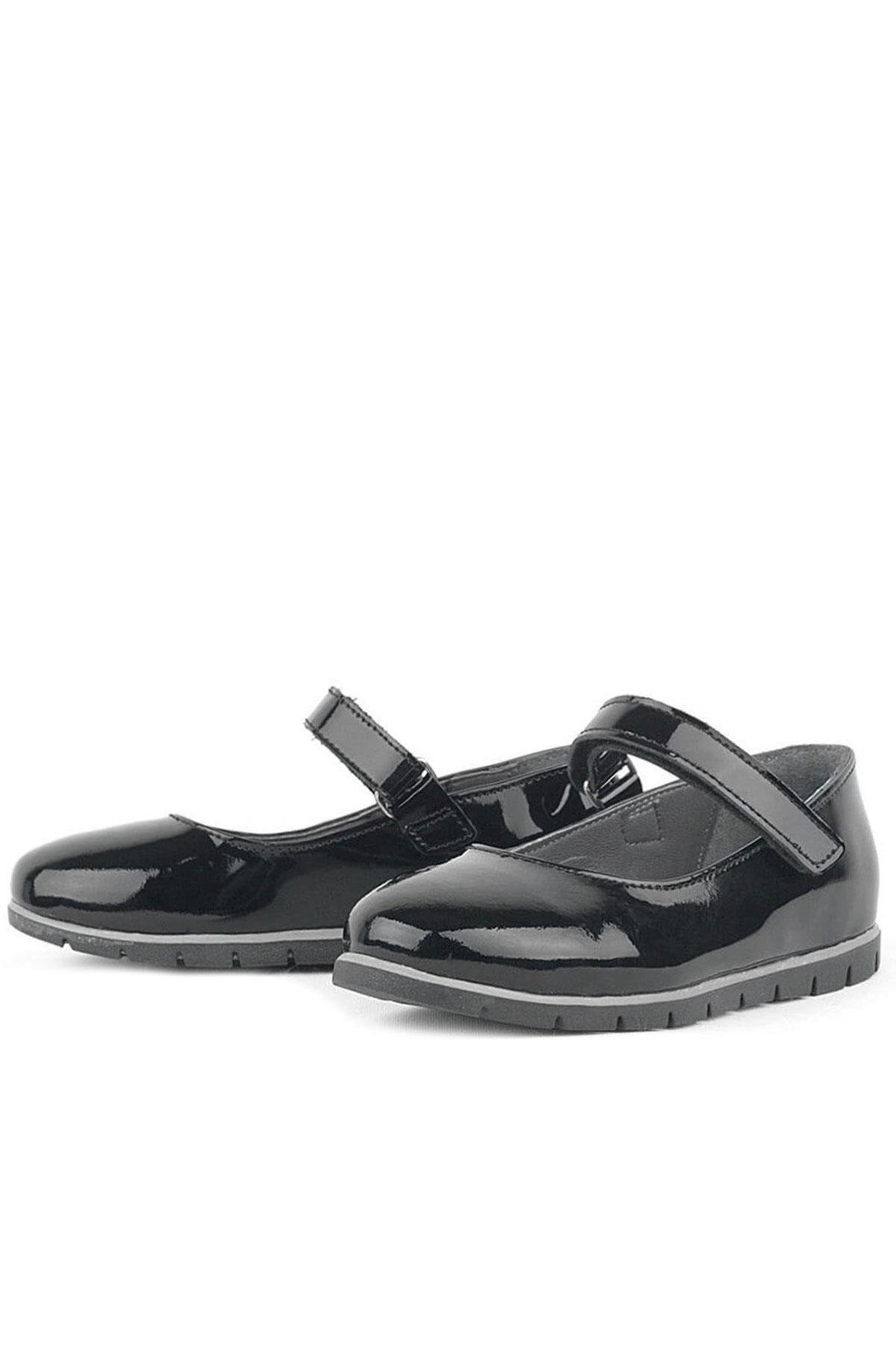 Hakiki Deri Siyah Rugan Kız Çocuk Babet - Görsel 4