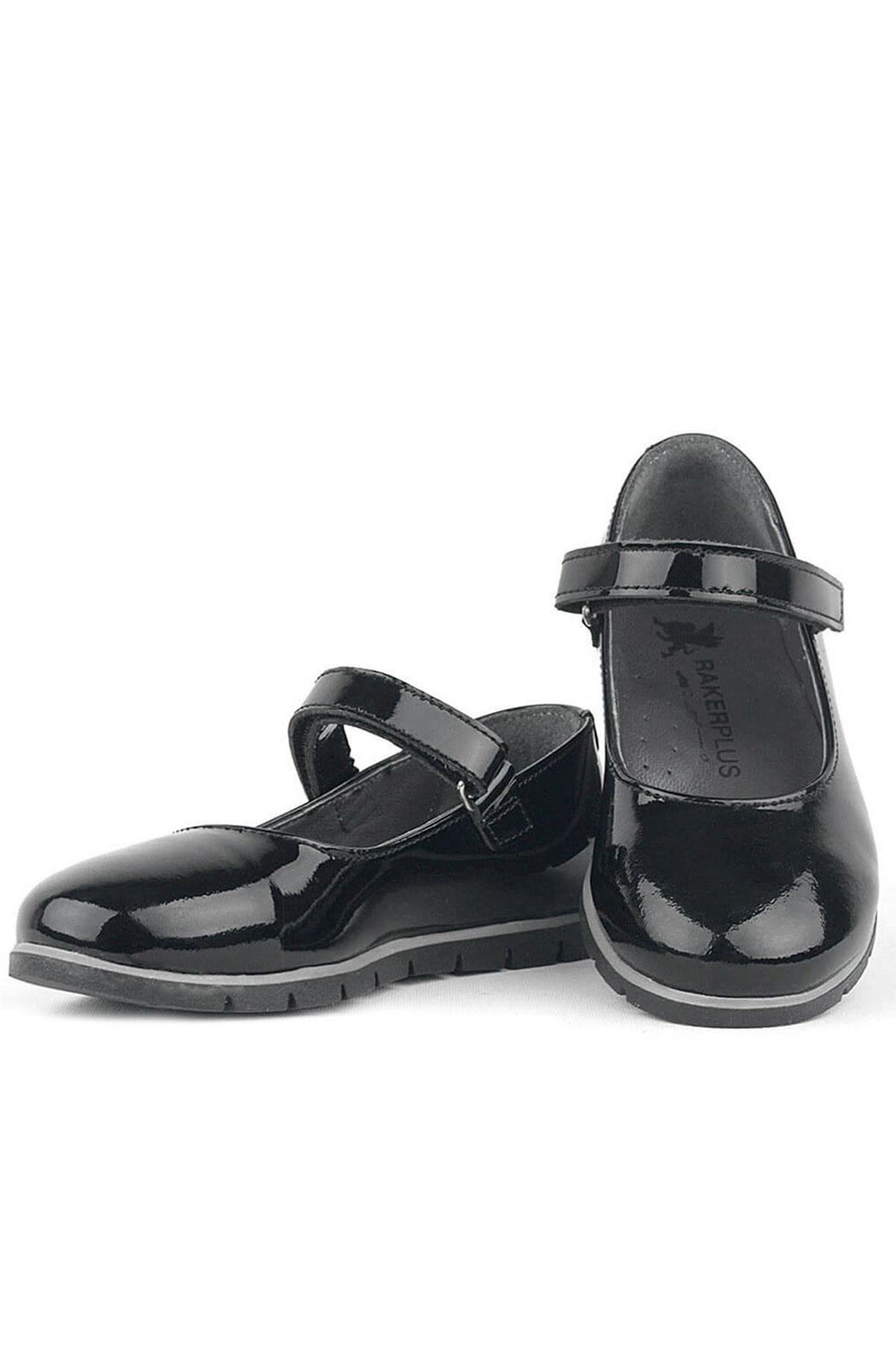 Hakiki Deri Siyah Rugan Kız Çocuk Babet - Görsel 6