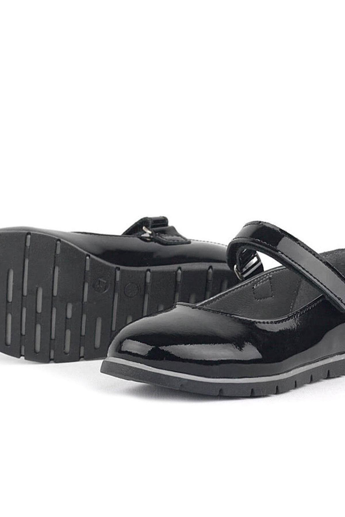 Hakiki Deri Siyah Rugan Kız Çocuk Babet - Görsel 7