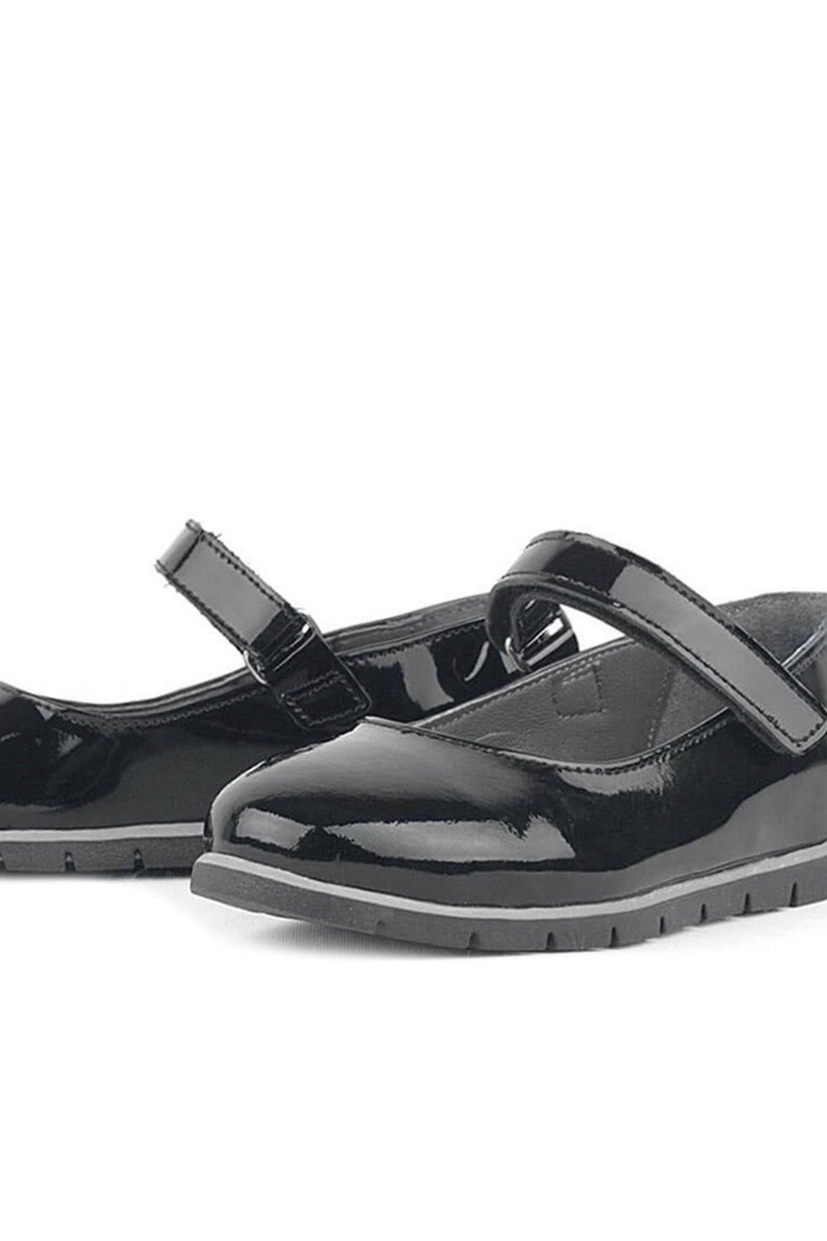 Hakiki Deri Siyah Rugan Kız Çocuk Babet - Görsel 8