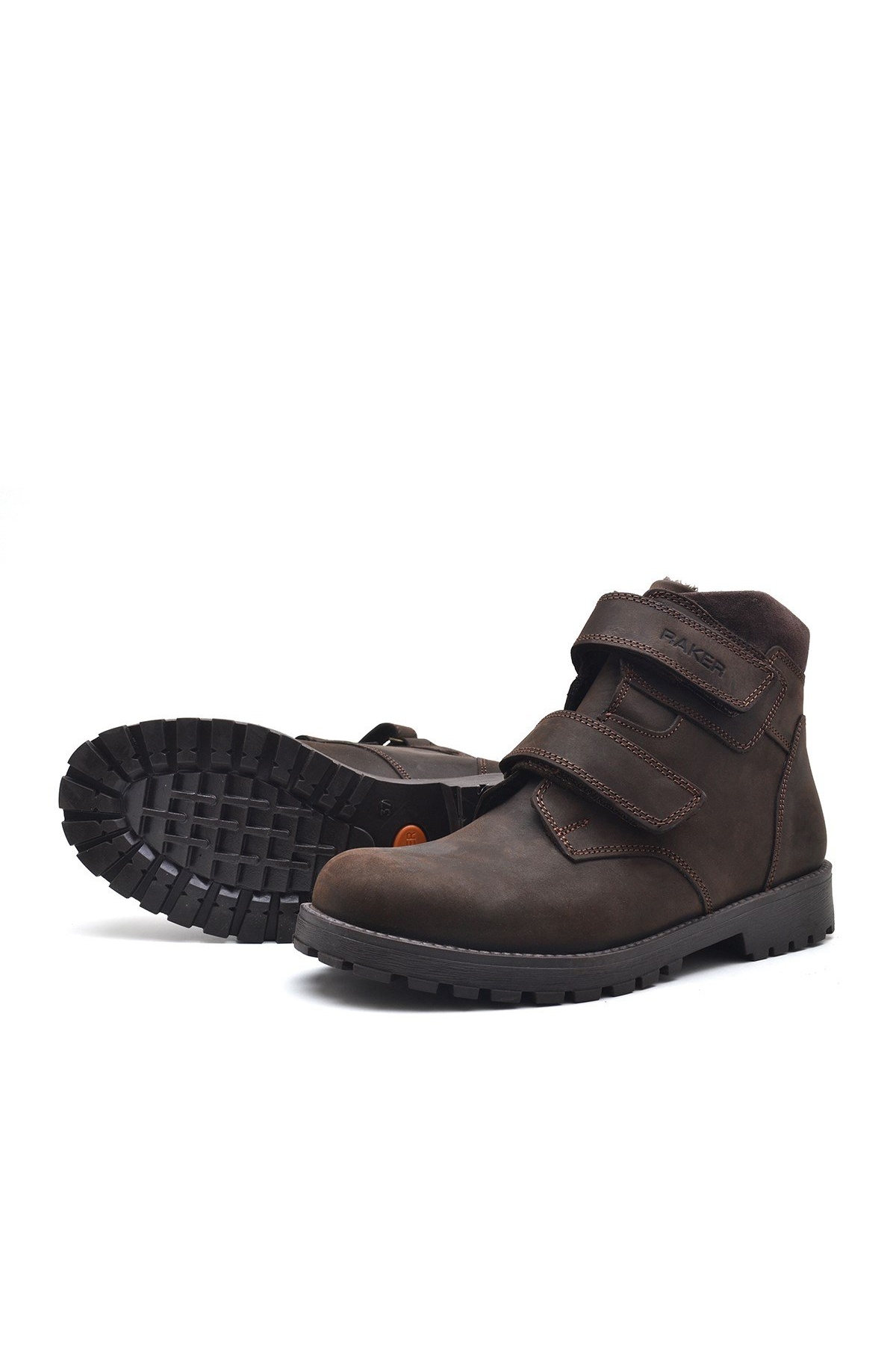 Sentor Hakiki Deri Kahverengi Cırtlı Erkek Genç Bot - Görsel 5