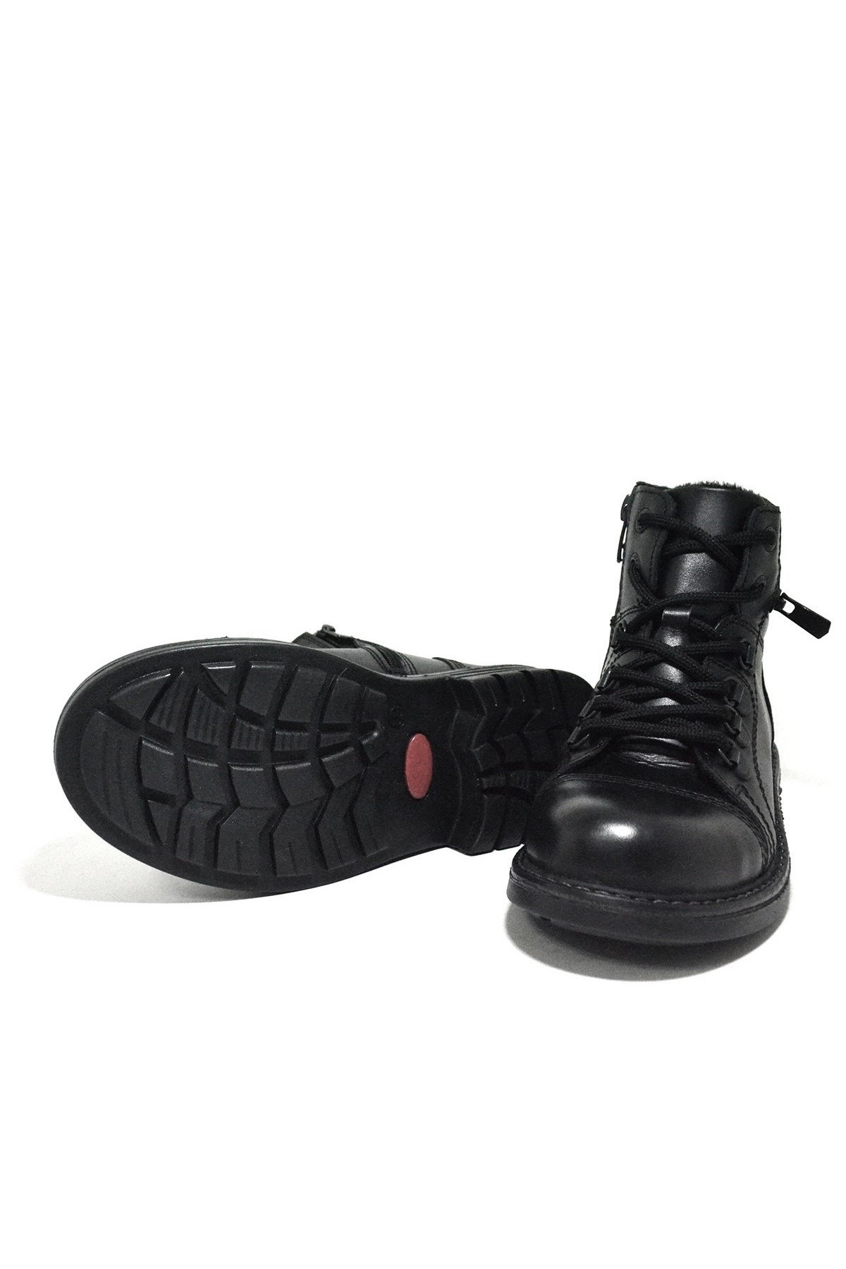 Minotor Hakiki Deri Kürklü Fermuarlı Çocuk Bot - Görsel 6