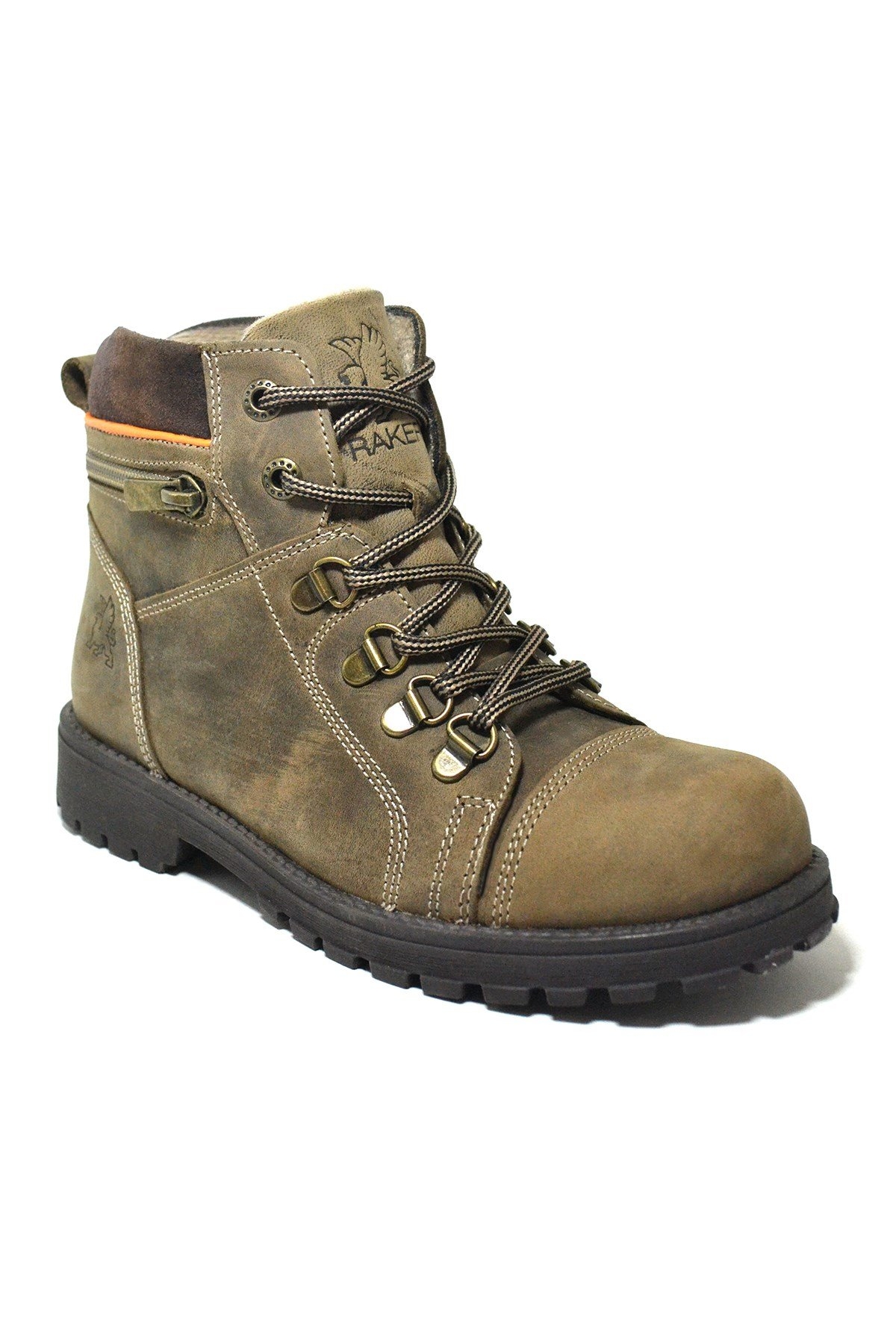 Minotor Hakiki Deri Kürklü Fermuarlı Çocuk Bot - Görsel 2