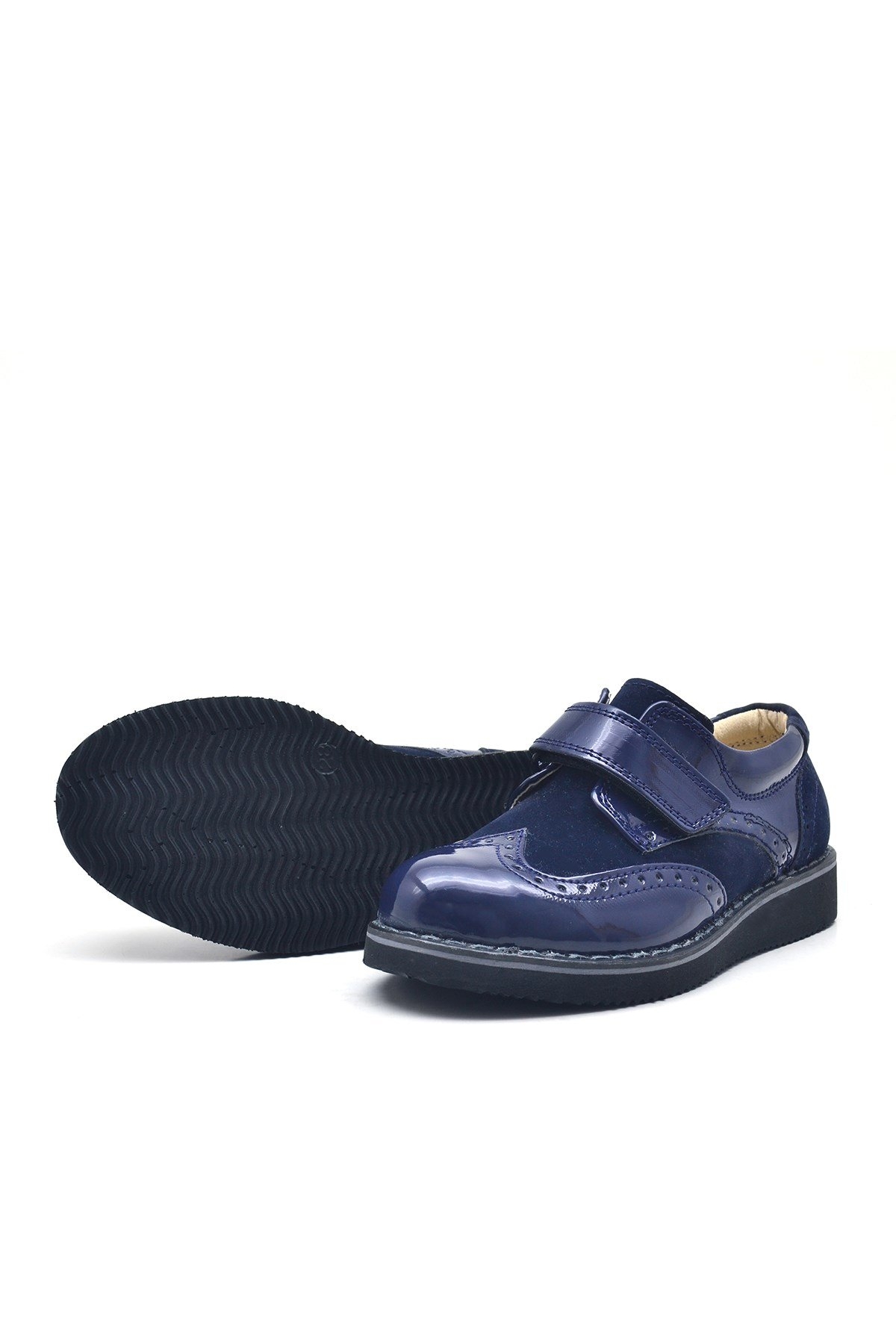 Hidra Lacivert Rugan Cırtlı Günlük Erkek Çocuk Ayakkabı - Görsel 5