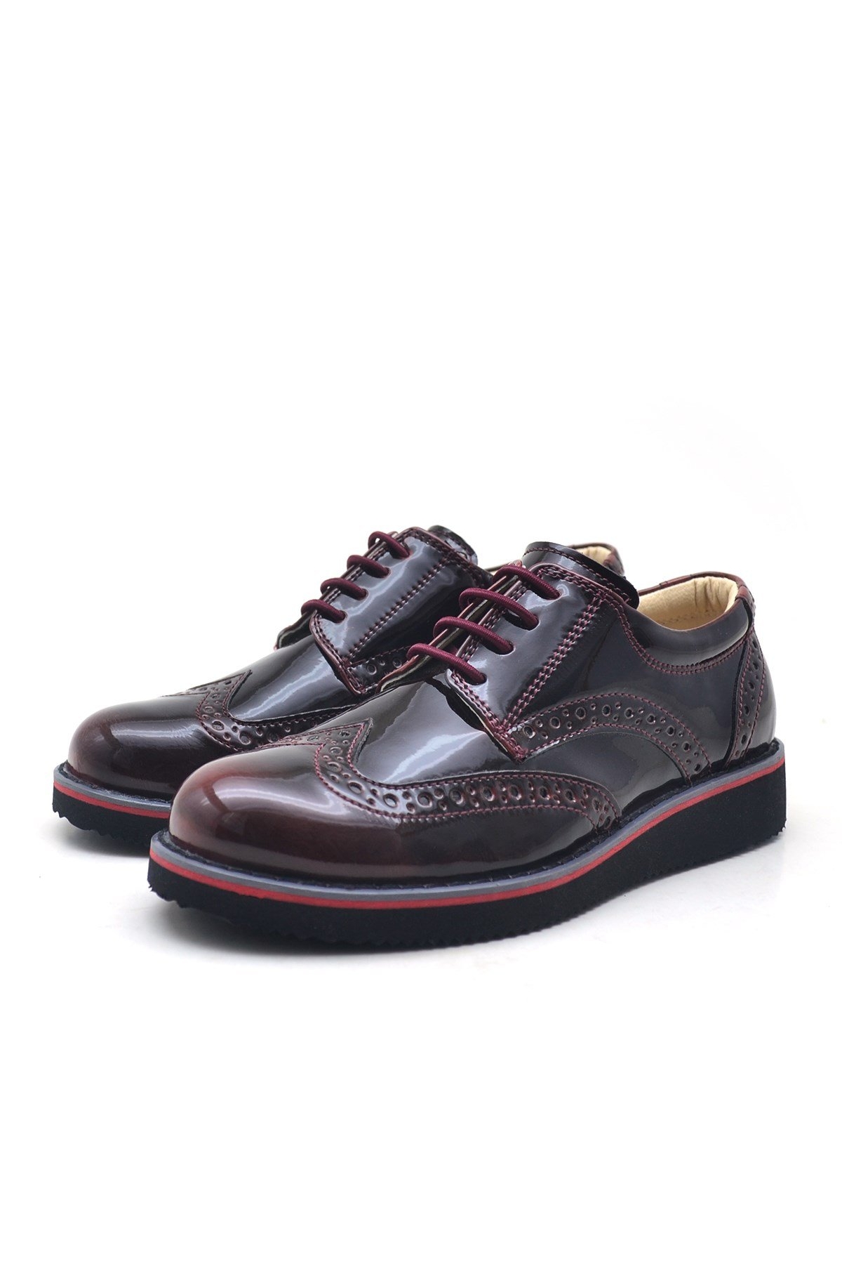 Hidra Bordo Rugan Bağcıklı Klasik Erkek Çocuk Ayakkabı - Görsel 4
