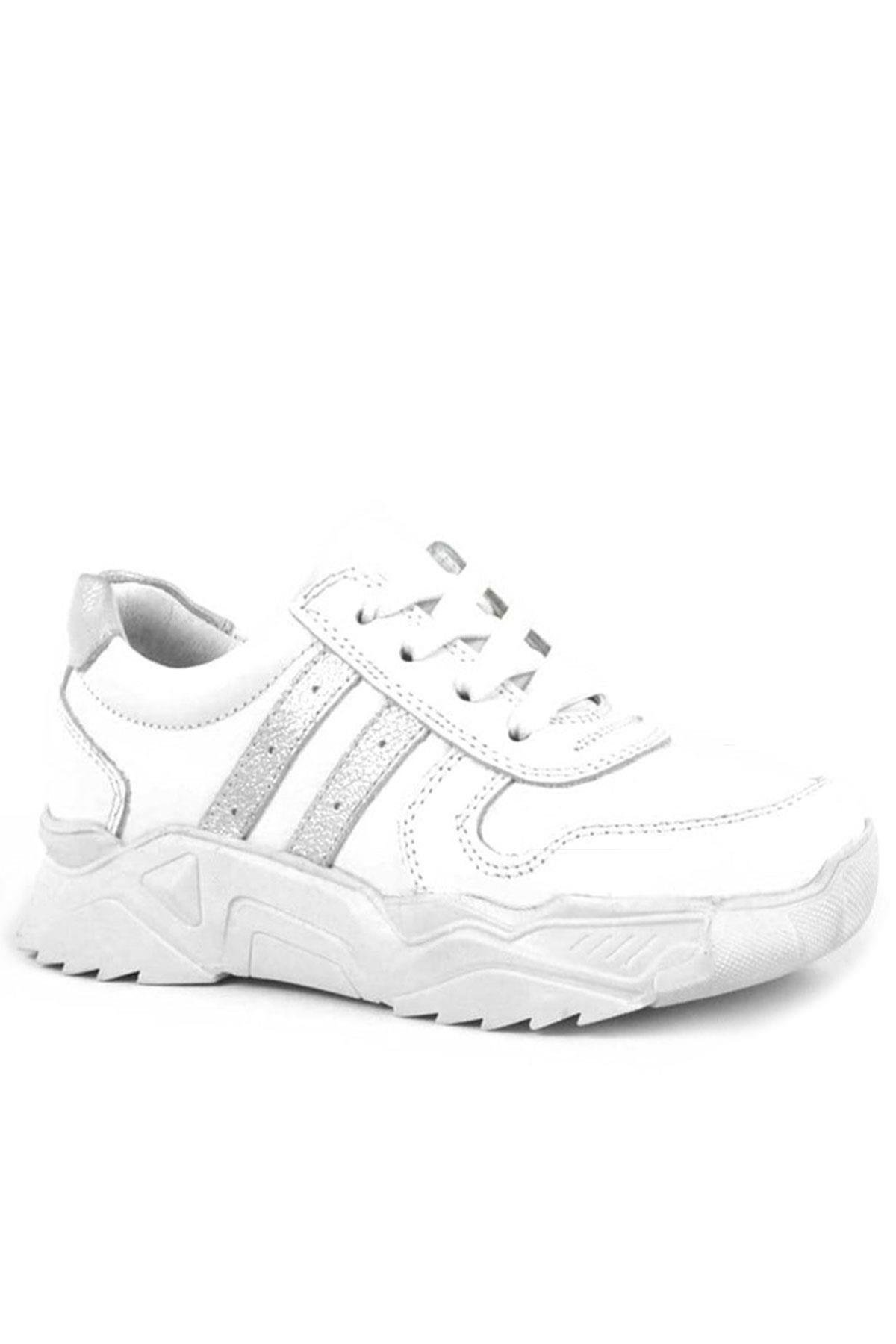 Hakiki Deri Kız Çocuk Sneakers Ayakkabı - Görsel 2