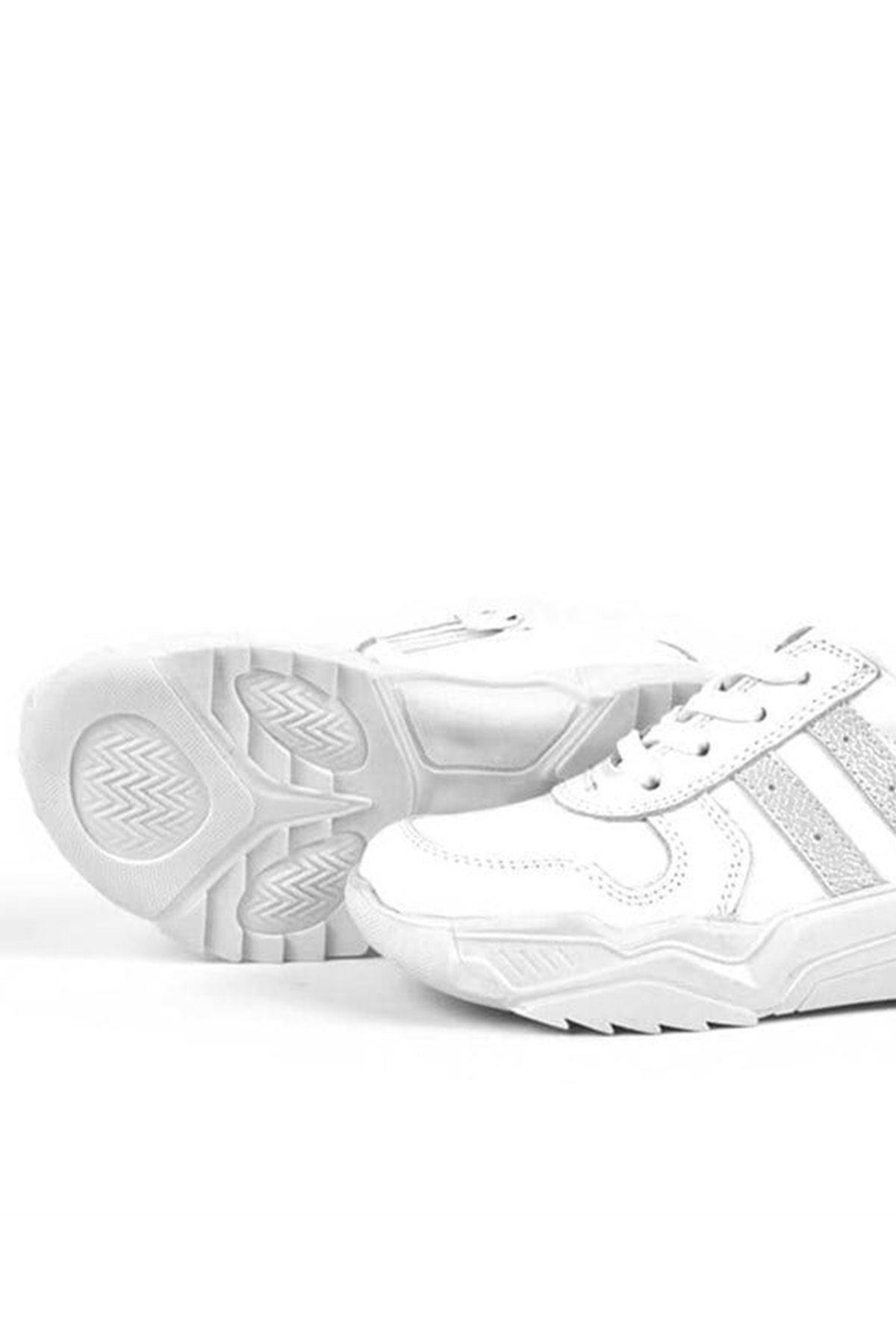 Hakiki Deri Kız Çocuk Sneakers Ayakkabı - Görsel 6