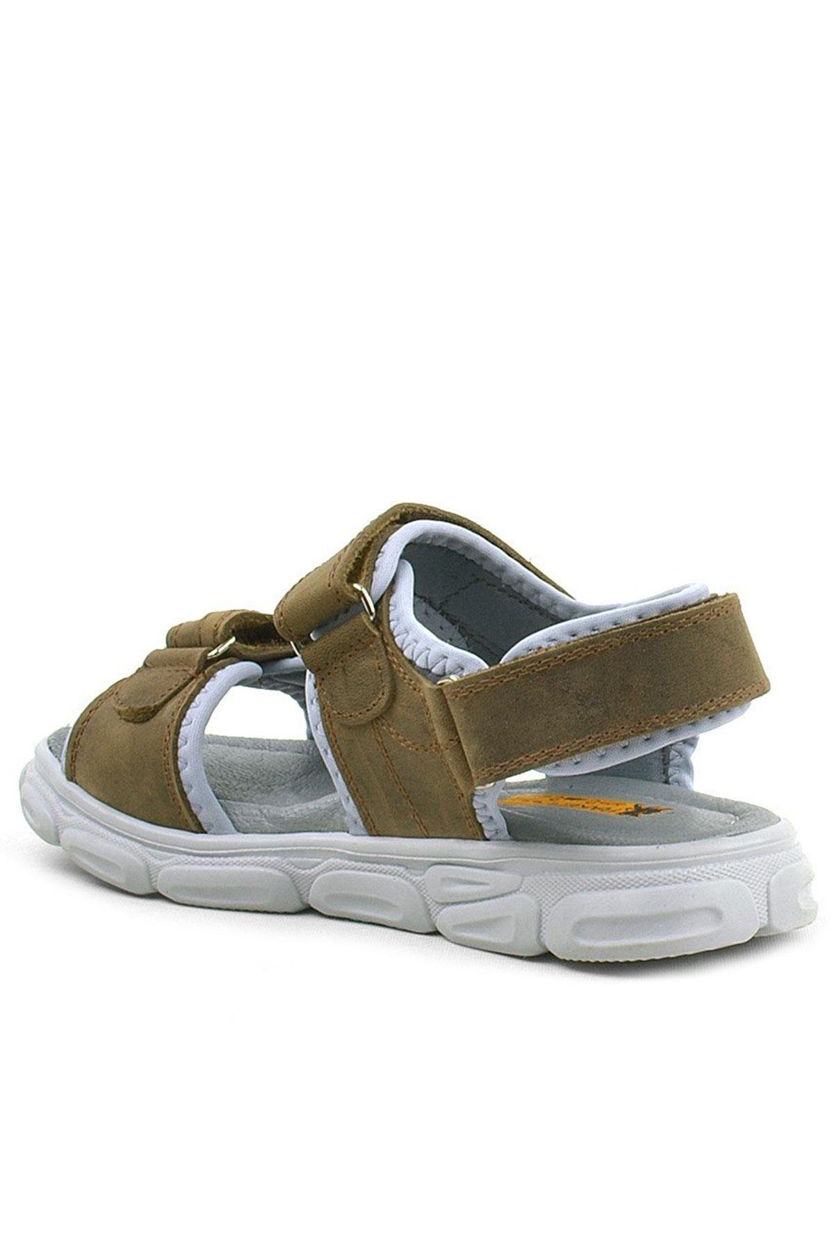 Wisps Hakiki Deri Kum Kamuflaj Çocuk Sandalet - Görsel 5